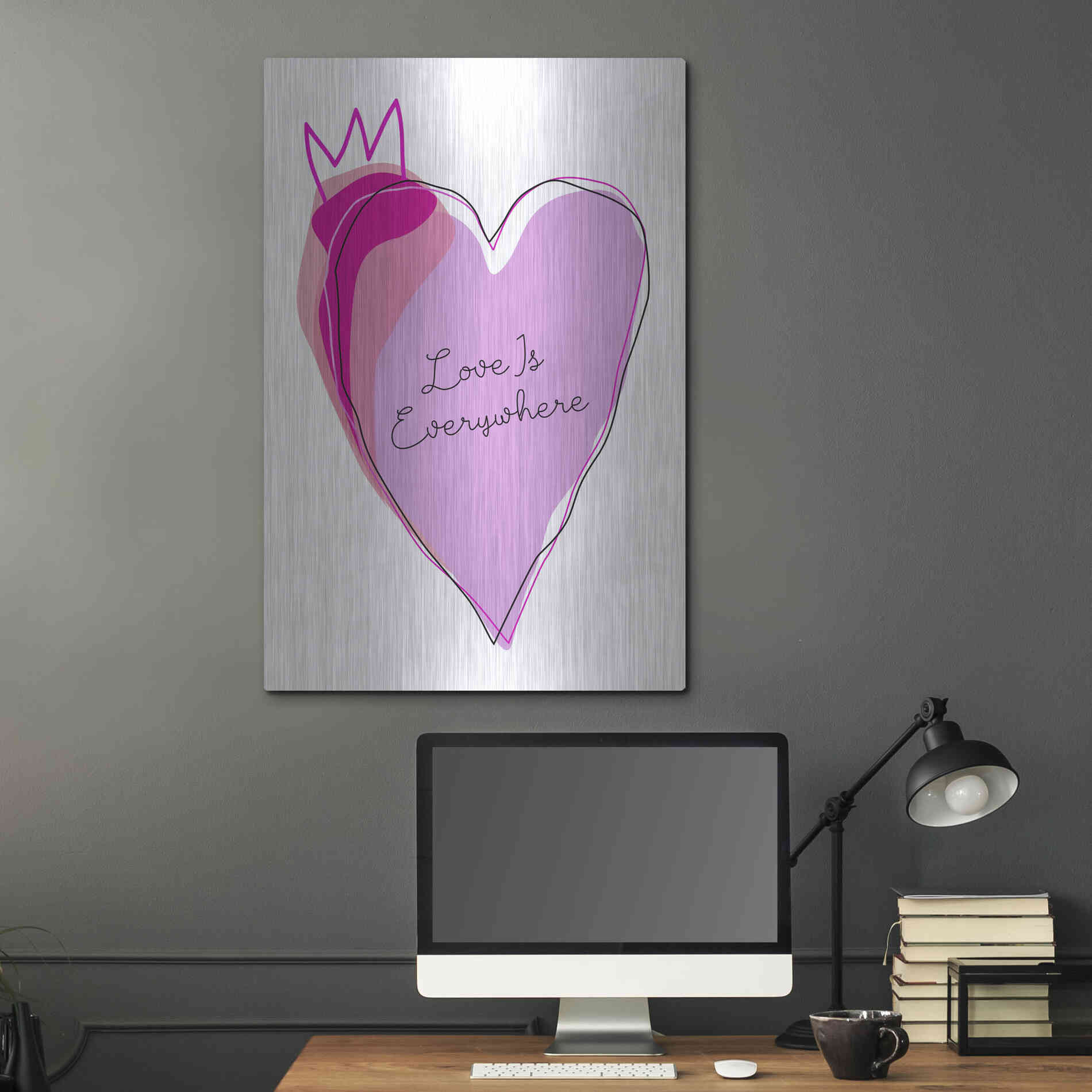 Luxe Metal Art 'Love is Everywhere' by Ayse, Metal Wall Art,24x36