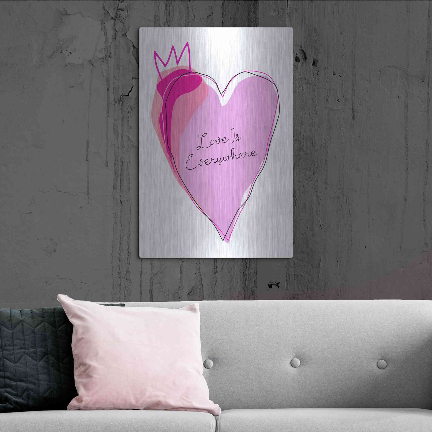 Luxe Metal Art 'Love is Everywhere' by Ayse, Metal Wall Art,24x36