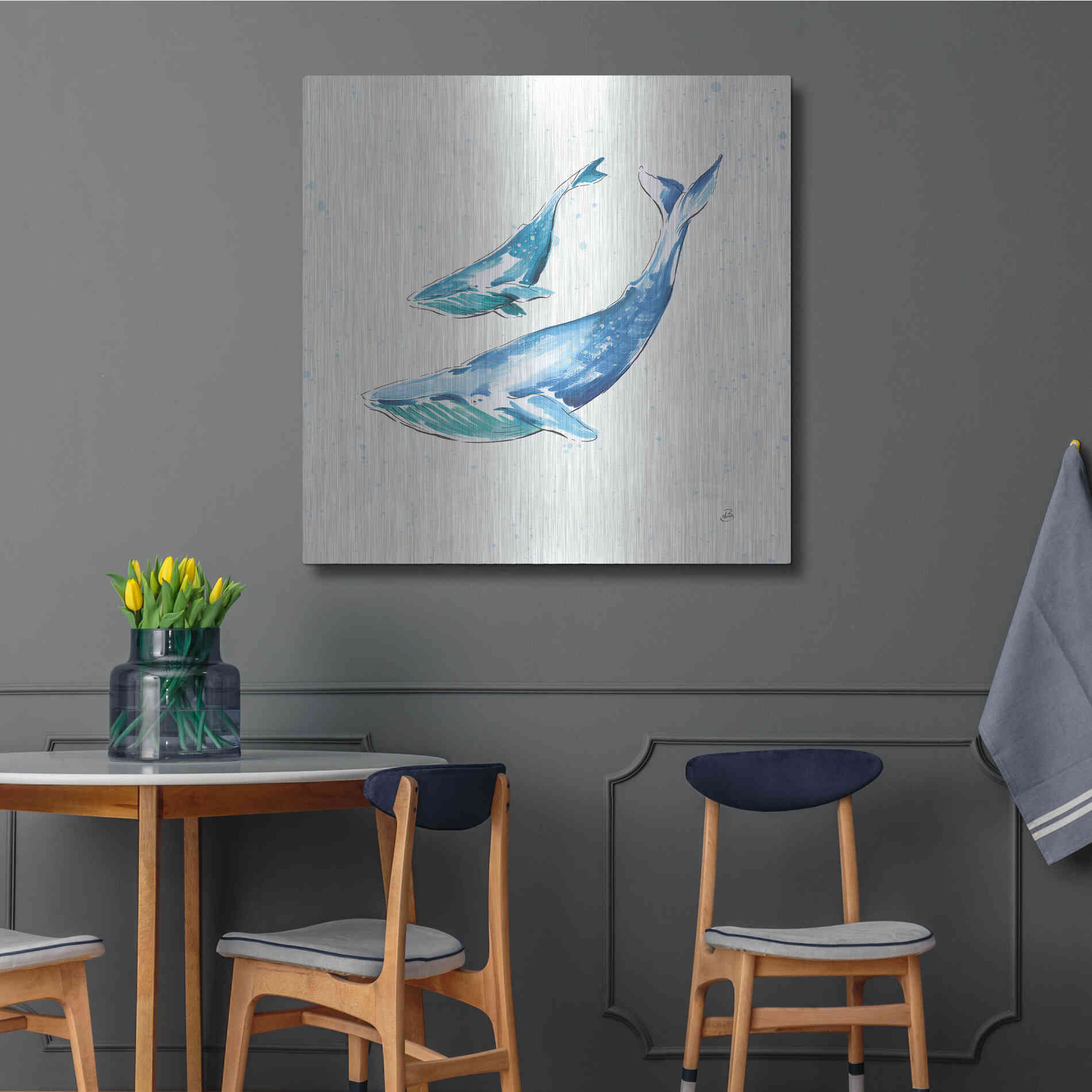 Luxe Metal Art 'Maritime VIII' by Daphne Brissonet, Metal Wall Art,36x36