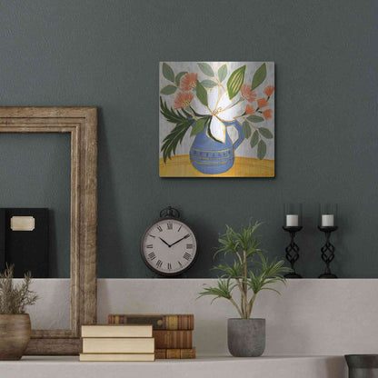 Luxe Metal Art 'April Florals 11' by Marisa Anon, Metal Wall Art,12x12