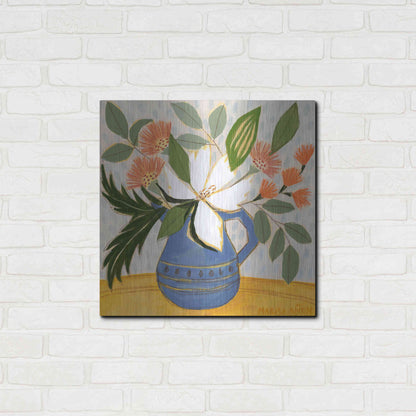 Luxe Metal Art 'April Florals 11' by Marisa Anon, Metal Wall Art,24x24