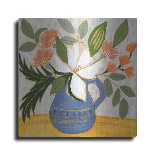 Luxe Metal Art 'April Florals 11' by Marisa Anon, Metal Wall Art