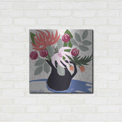 Luxe Metal Art 'April Florals 12' by Marisa Anon, Metal Wall Art,24x24