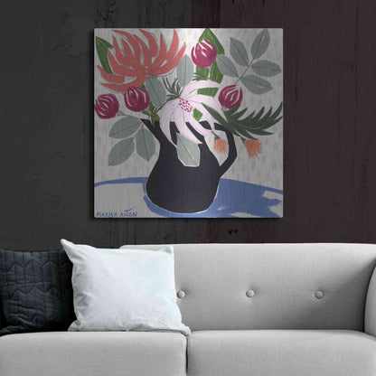 Luxe Metal Art 'April Florals 12' by Marisa Anon, Metal Wall Art,36x36