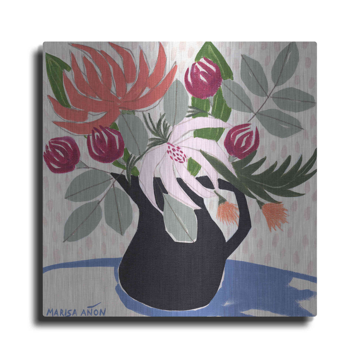 Luxe Metal Art 'April Florals 12' by Marisa Anon, Metal Wall Art