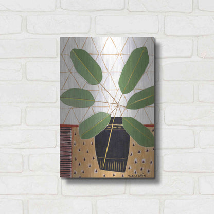 Luxe Metal Art 'Gold Tablecloth 4' by Marisa Anon, Metal Wall Art,12x16