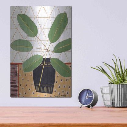 Luxe Metal Art 'Gold Tablecloth 4' by Marisa Anon, Metal Wall Art,12x16