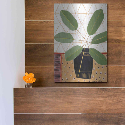 Luxe Metal Art 'Gold Tablecloth 4' by Marisa Anon, Metal Wall Art,12x16