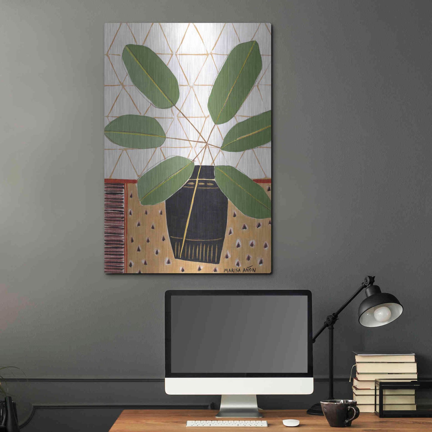 Luxe Metal Art 'Gold Tablecloth 4' by Marisa Anon, Metal Wall Art,24x36