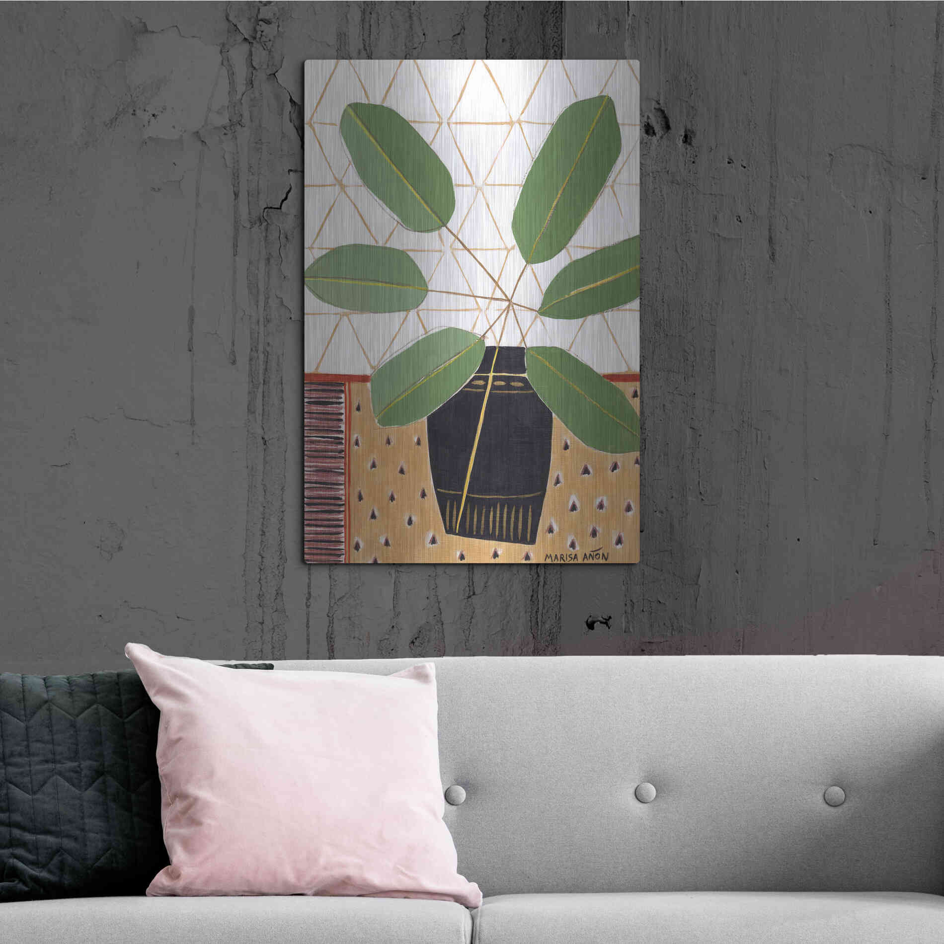 Luxe Metal Art 'Gold Tablecloth 4' by Marisa Anon, Metal Wall Art,24x36