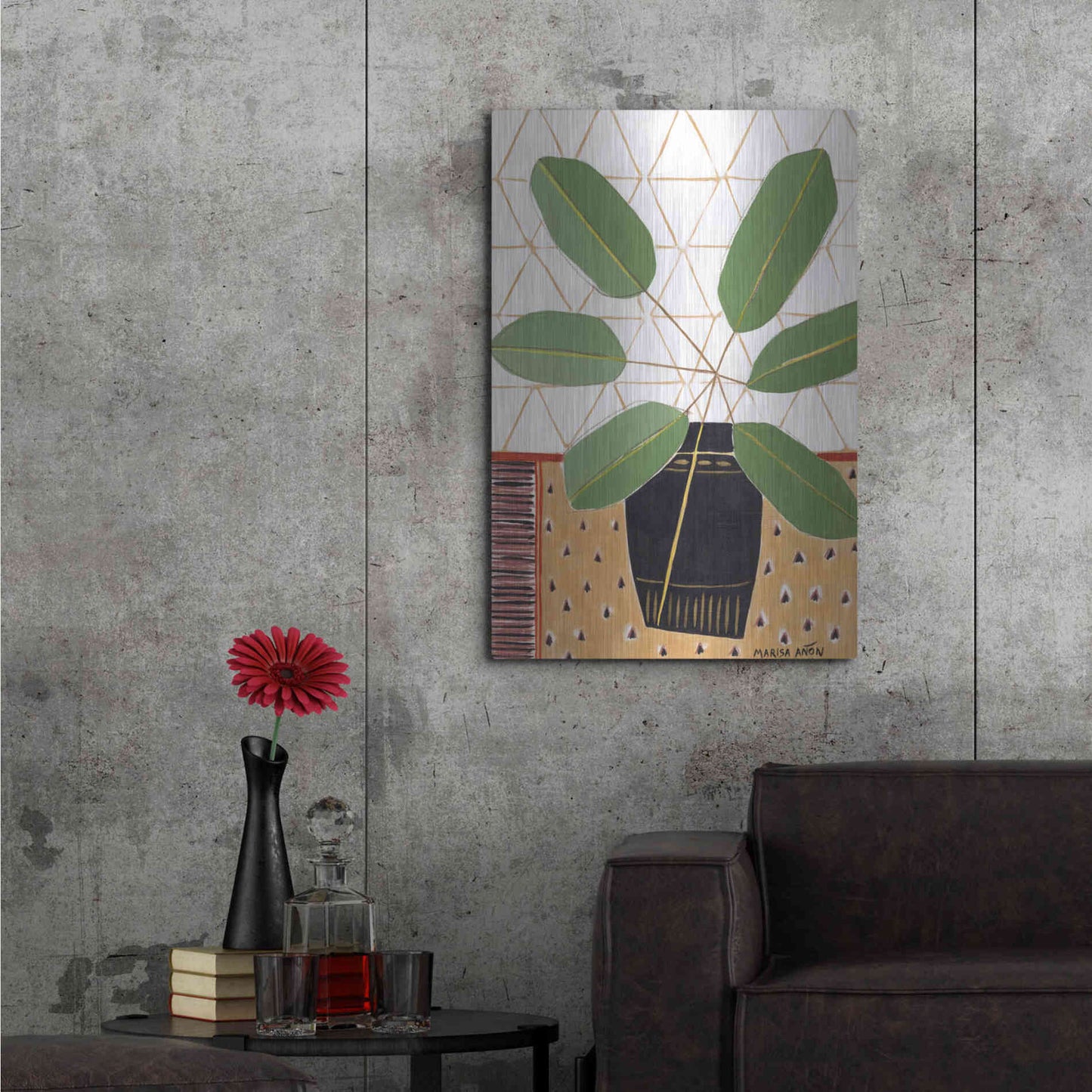 Luxe Metal Art 'Gold Tablecloth 4' by Marisa Anon, Metal Wall Art,24x36