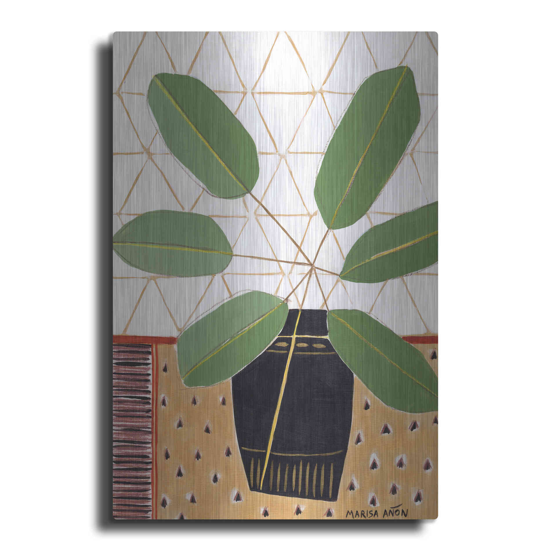 Luxe Metal Art 'Gold Tablecloth 4' by Marisa Anon, Metal Wall Art