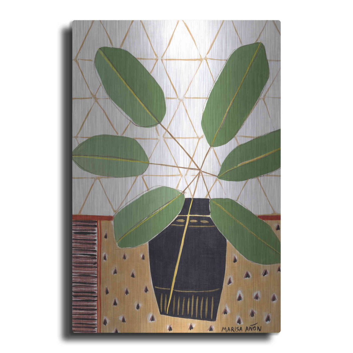 Luxe Metal Art 'Gold Tablecloth 4' by Marisa Anon, Metal Wall Art