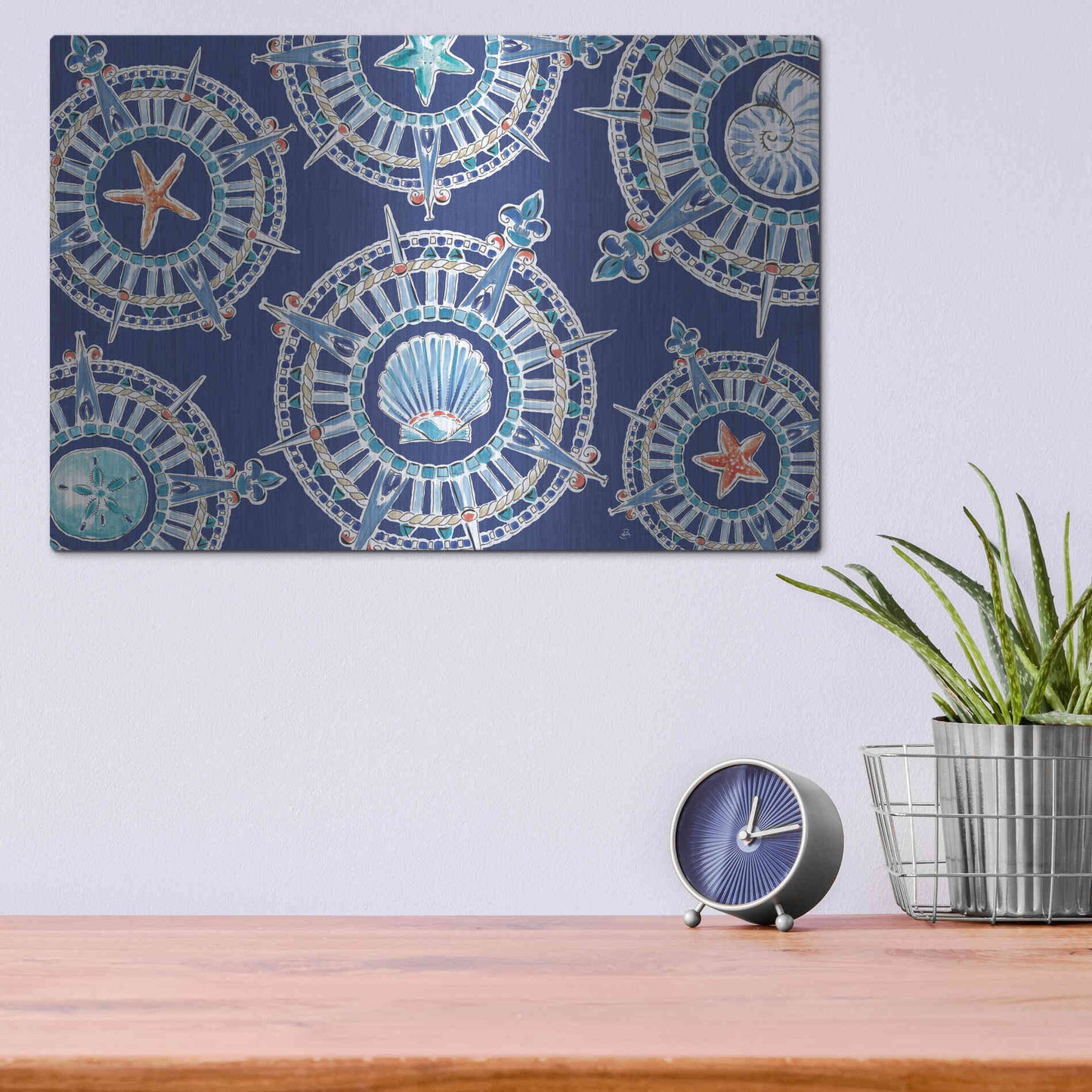 Luxe Metal Art 'Maritime XIV' by Daphne Brissonet, Metal Wall Art,16x12