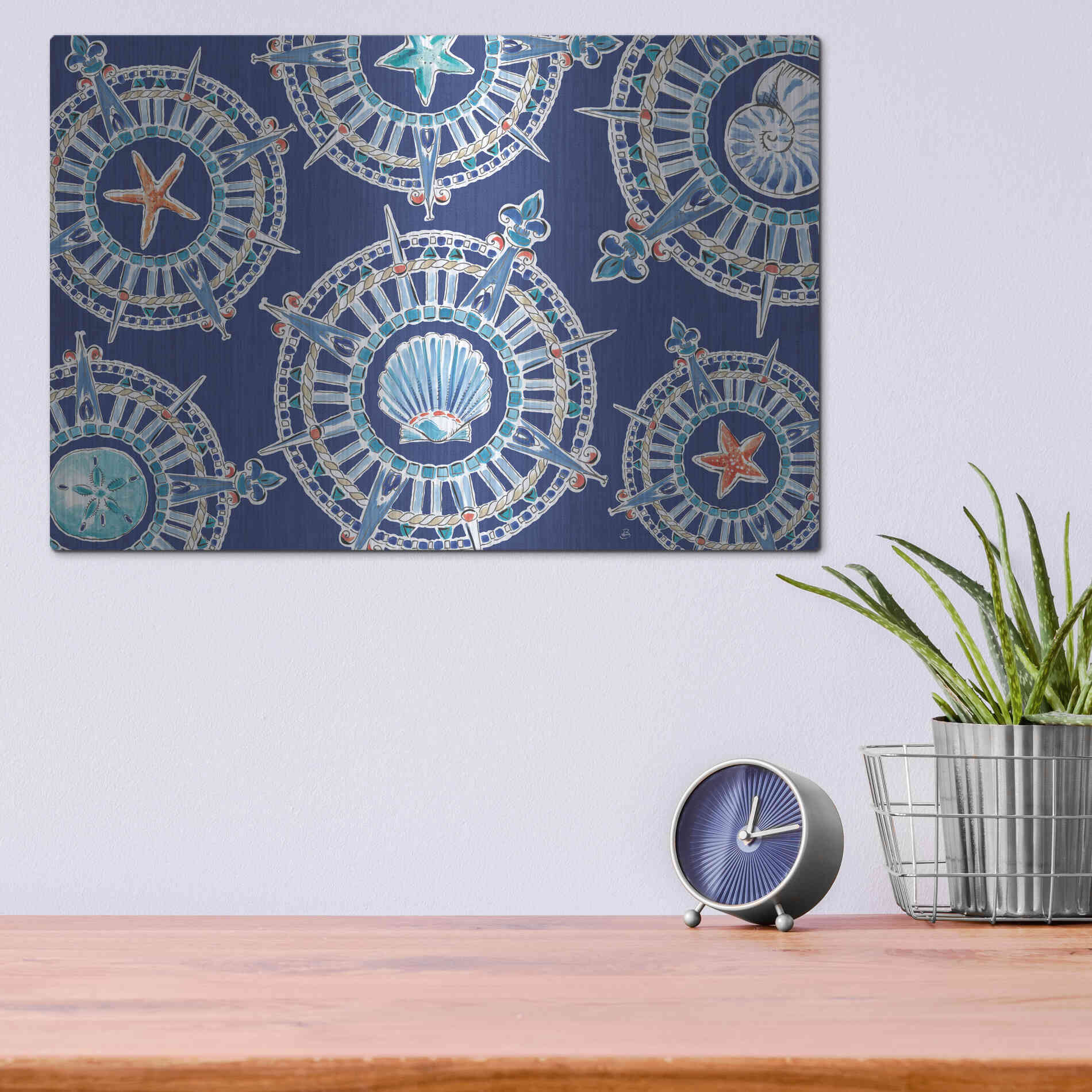 Luxe Metal Art 'Maritime XIV' by Daphne Brissonet, Metal Wall Art,16x12