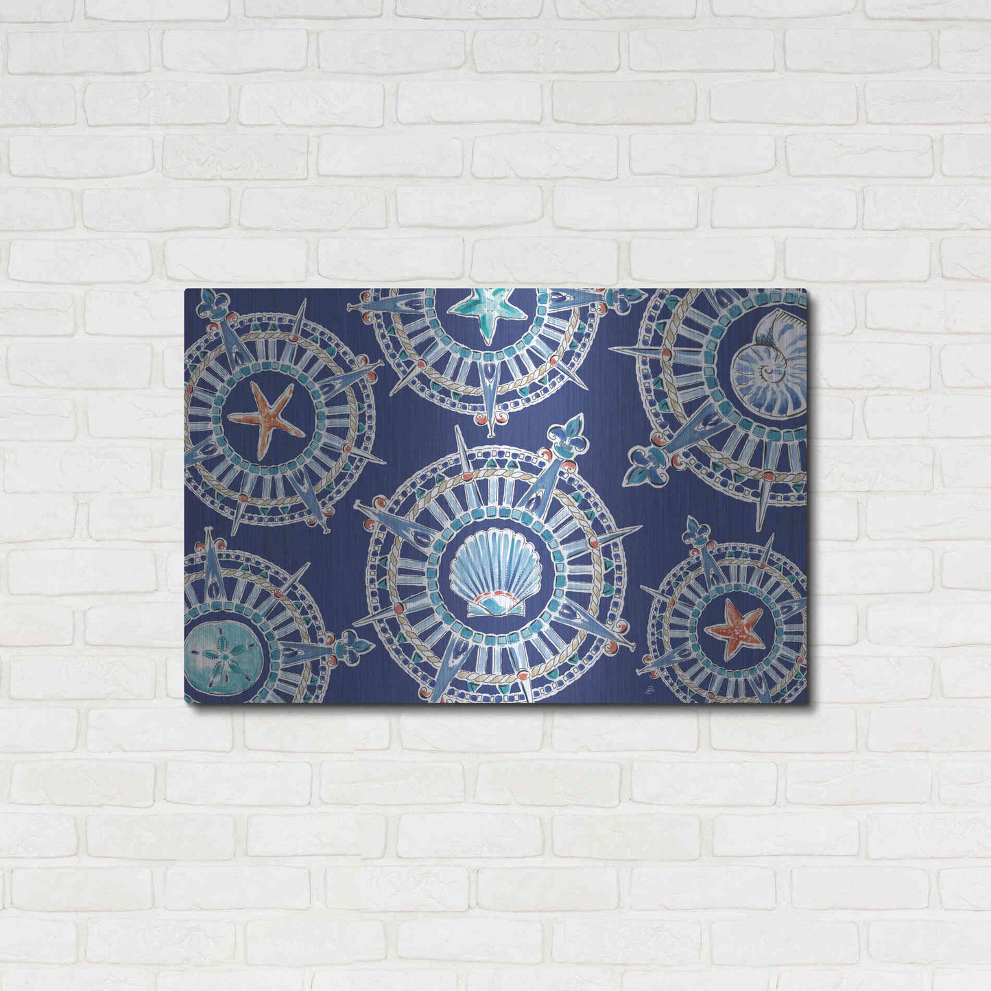 Luxe Metal Art 'Maritime XIV' by Daphne Brissonet, Metal Wall Art,36x24