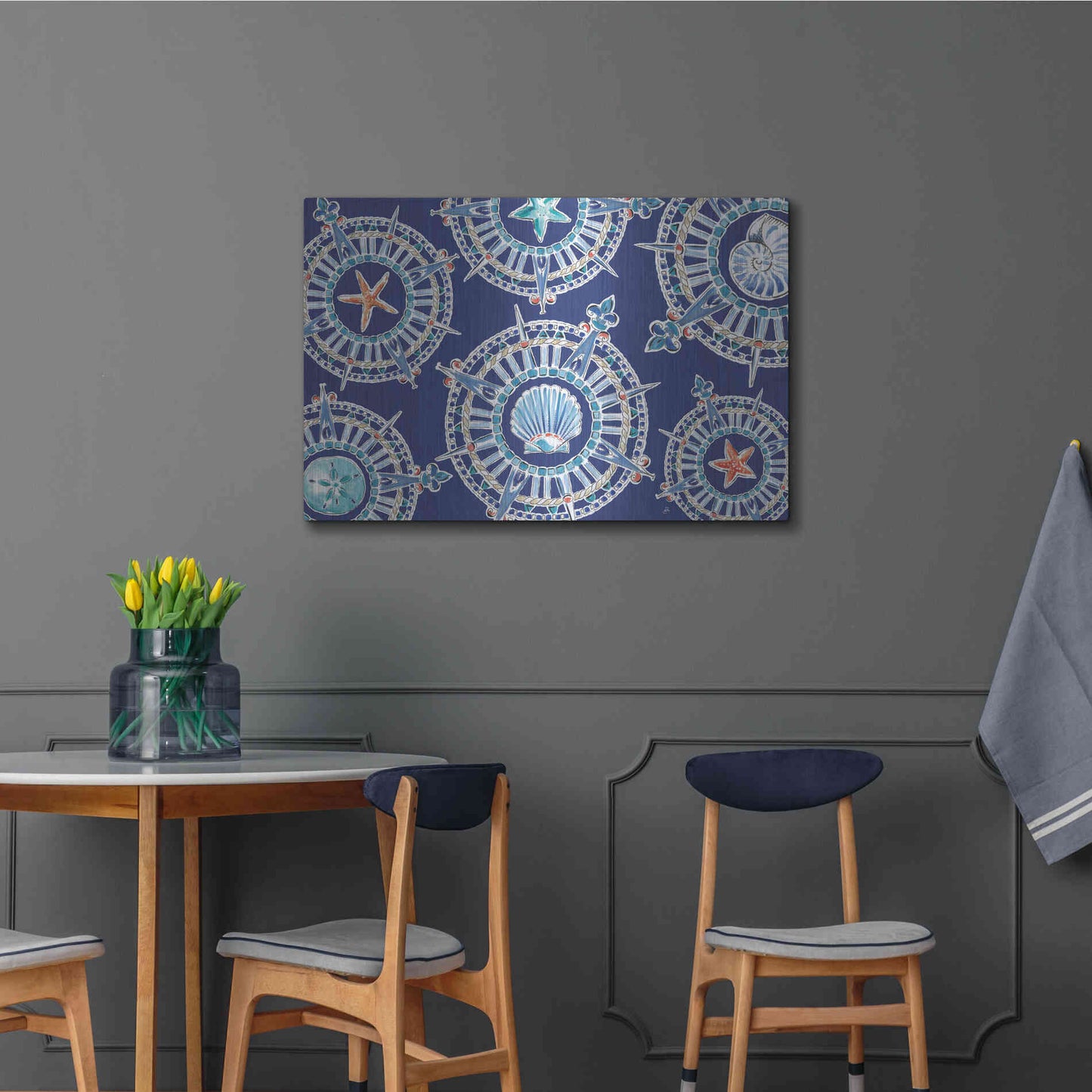 Luxe Metal Art 'Maritime XIV' by Daphne Brissonet, Metal Wall Art,36x24