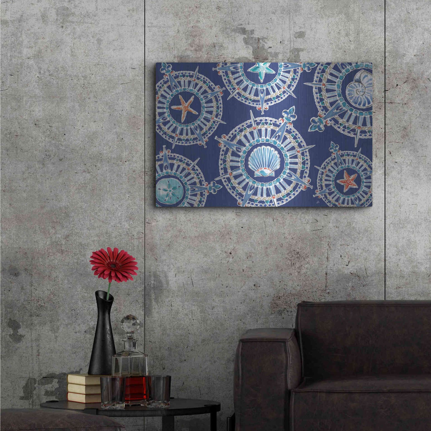 Luxe Metal Art 'Maritime XIV' by Daphne Brissonet, Metal Wall Art,36x24