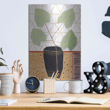 Luxe Metal Art 'Gold Tablecloth 5' by Marisa Anon, Metal Wall Art,12x16