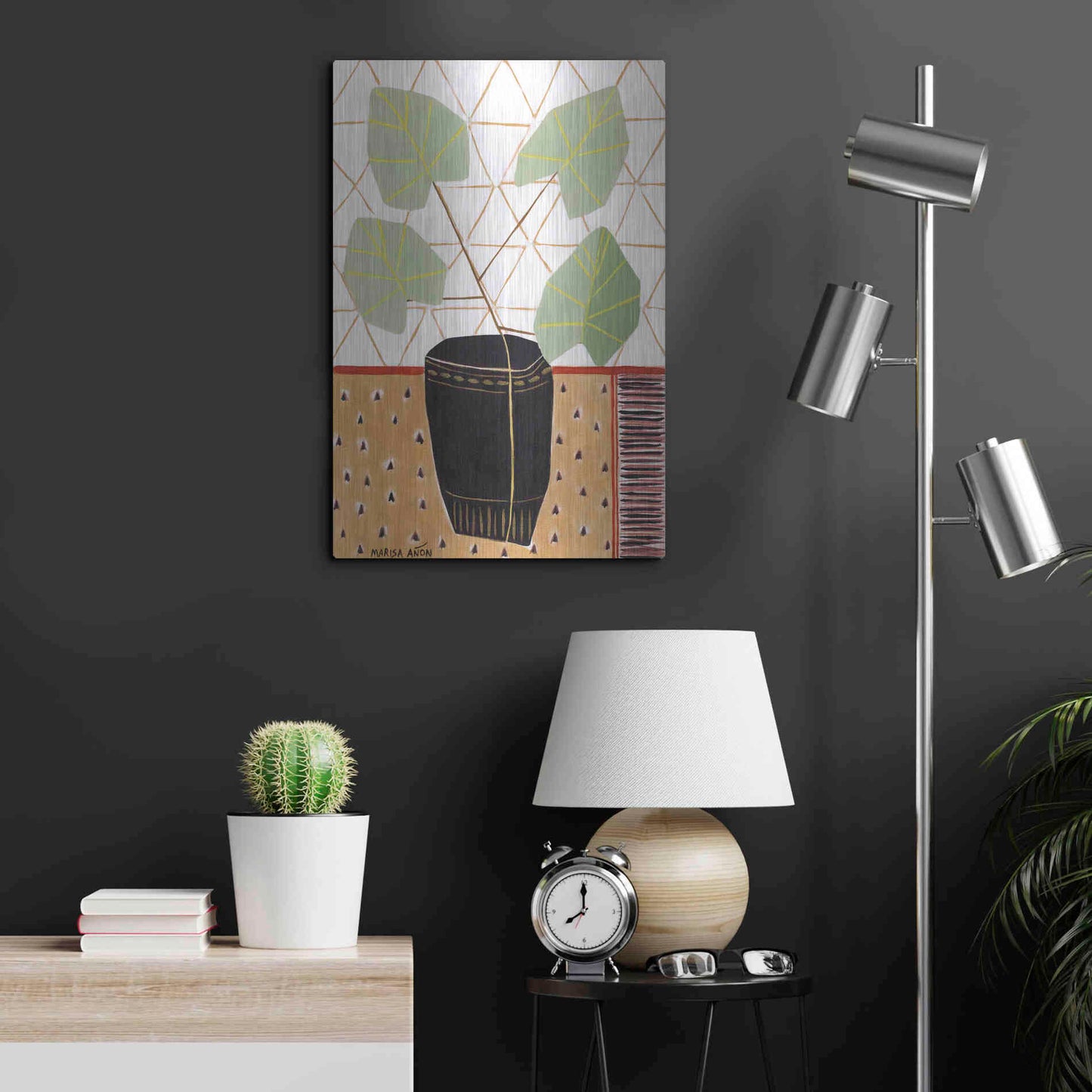 Luxe Metal Art 'Gold Tablecloth 5' by Marisa Anon, Metal Wall Art,16x24