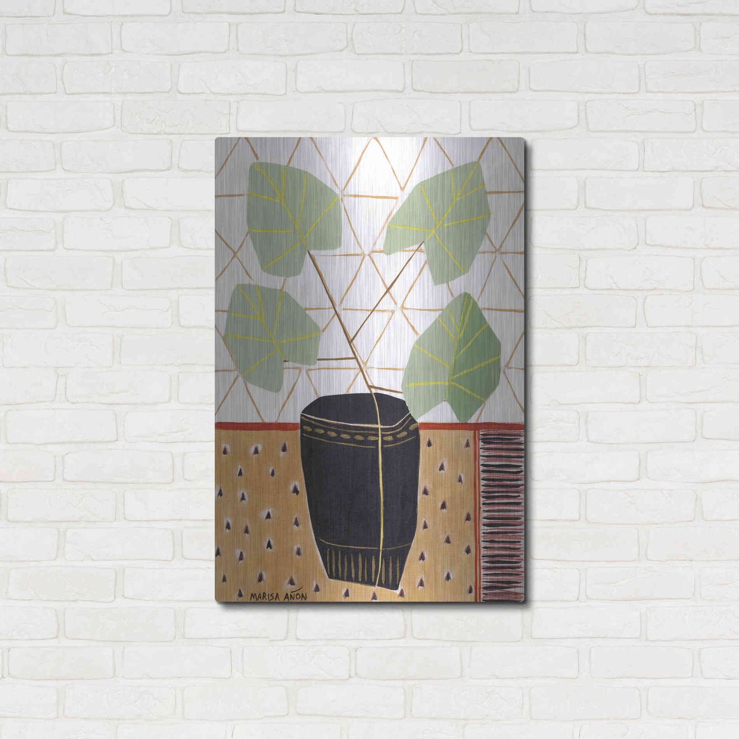 Luxe Metal Art 'Gold Tablecloth 5' by Marisa Anon, Metal Wall Art,24x36