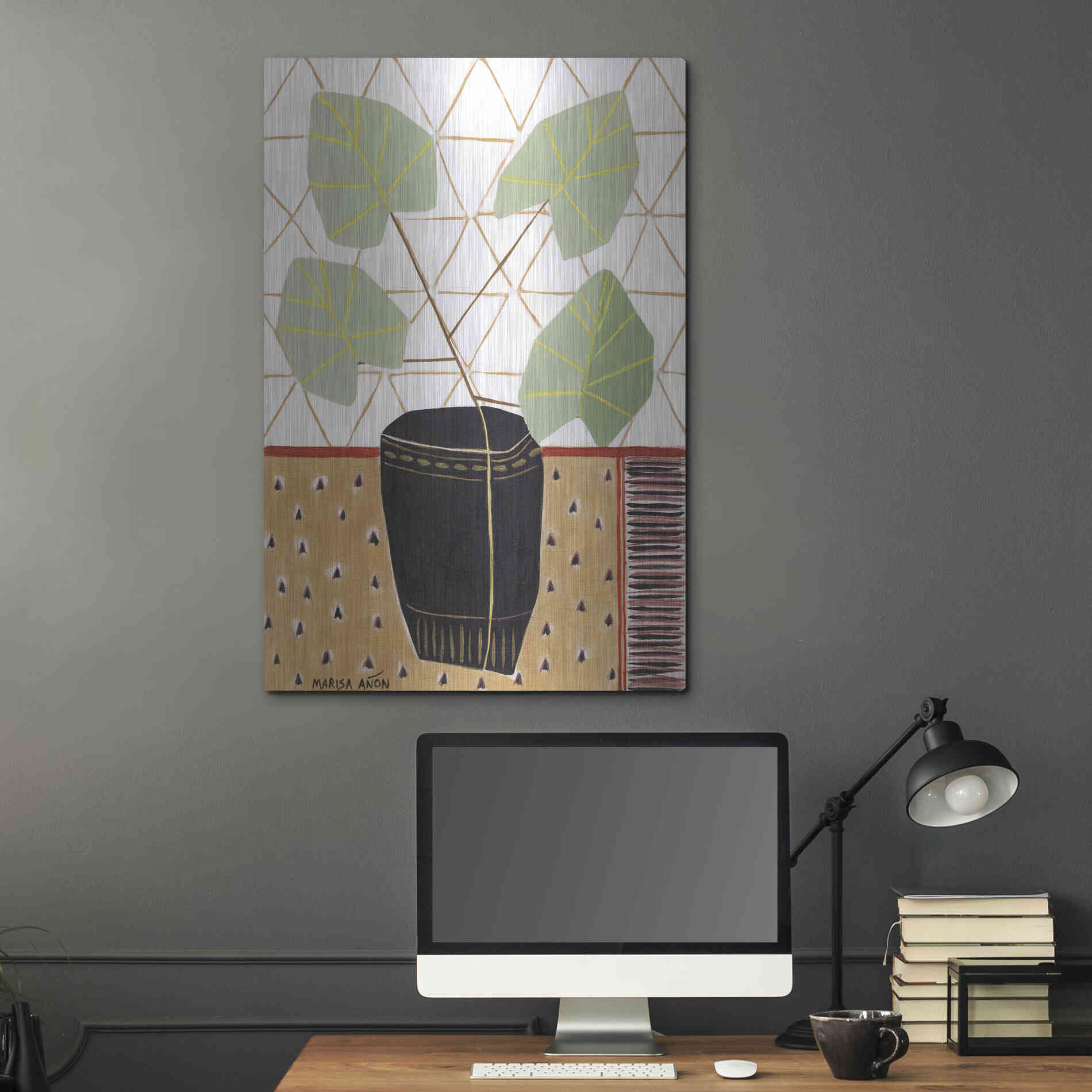 Luxe Metal Art 'Gold Tablecloth 5' by Marisa Anon, Metal Wall Art,24x36