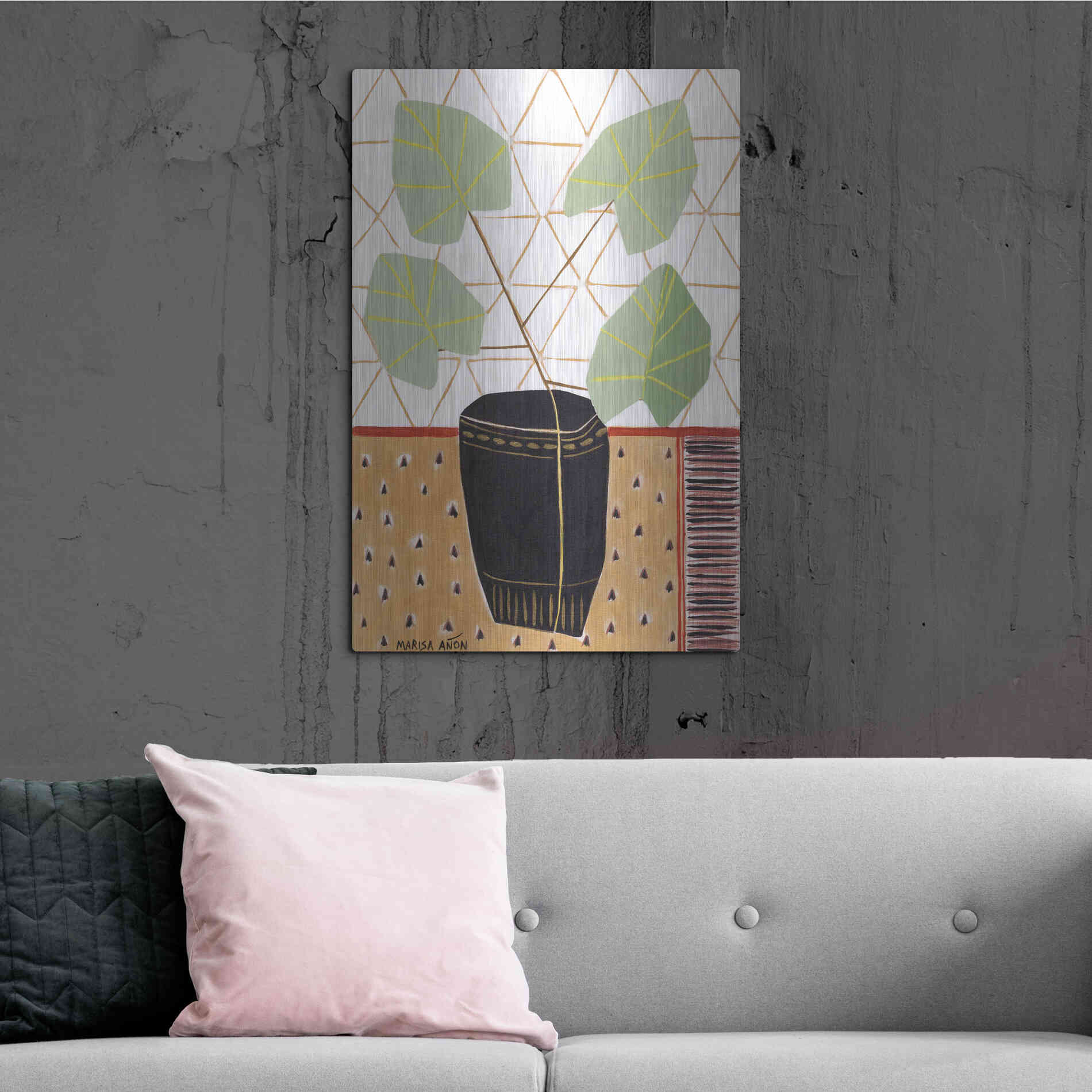 Luxe Metal Art 'Gold Tablecloth 5' by Marisa Anon, Metal Wall Art,24x36