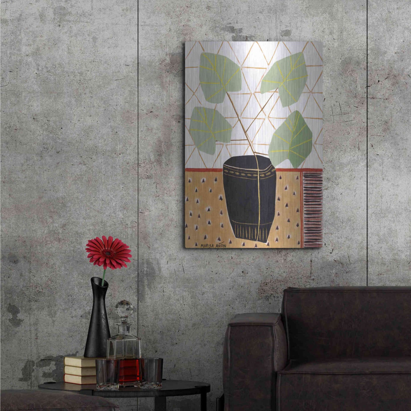Luxe Metal Art 'Gold Tablecloth 5' by Marisa Anon, Metal Wall Art,24x36