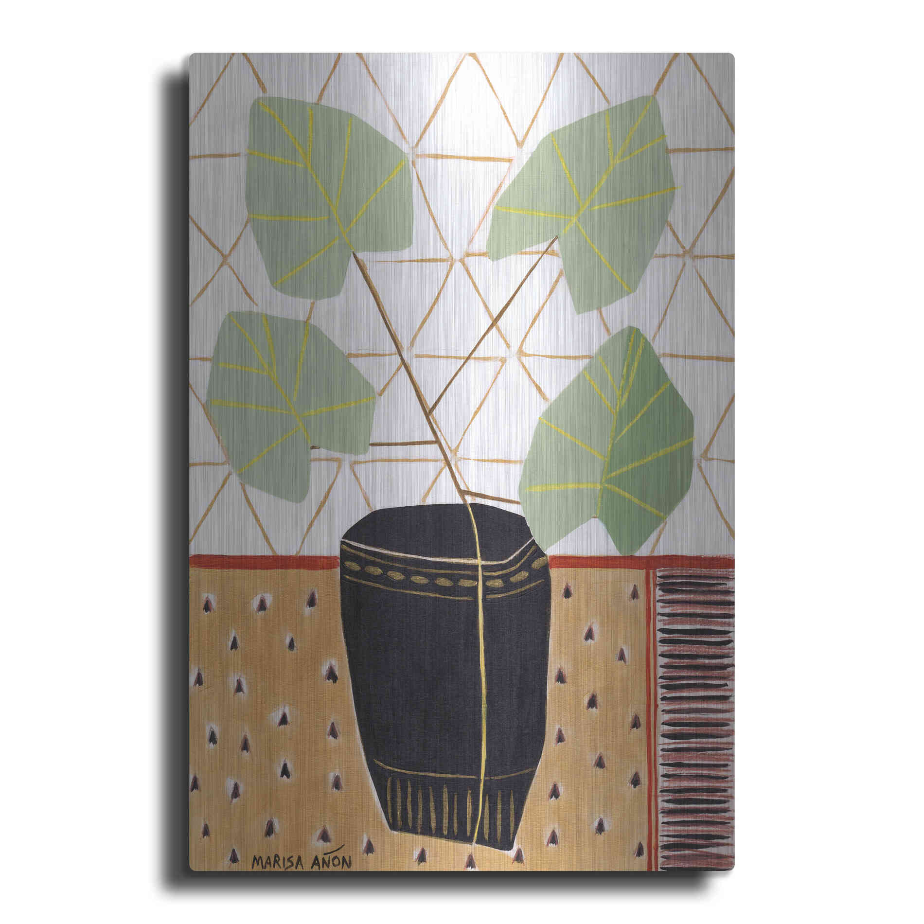 Luxe Metal Art 'Gold Tablecloth 5' by Marisa Anon, Metal Wall Art