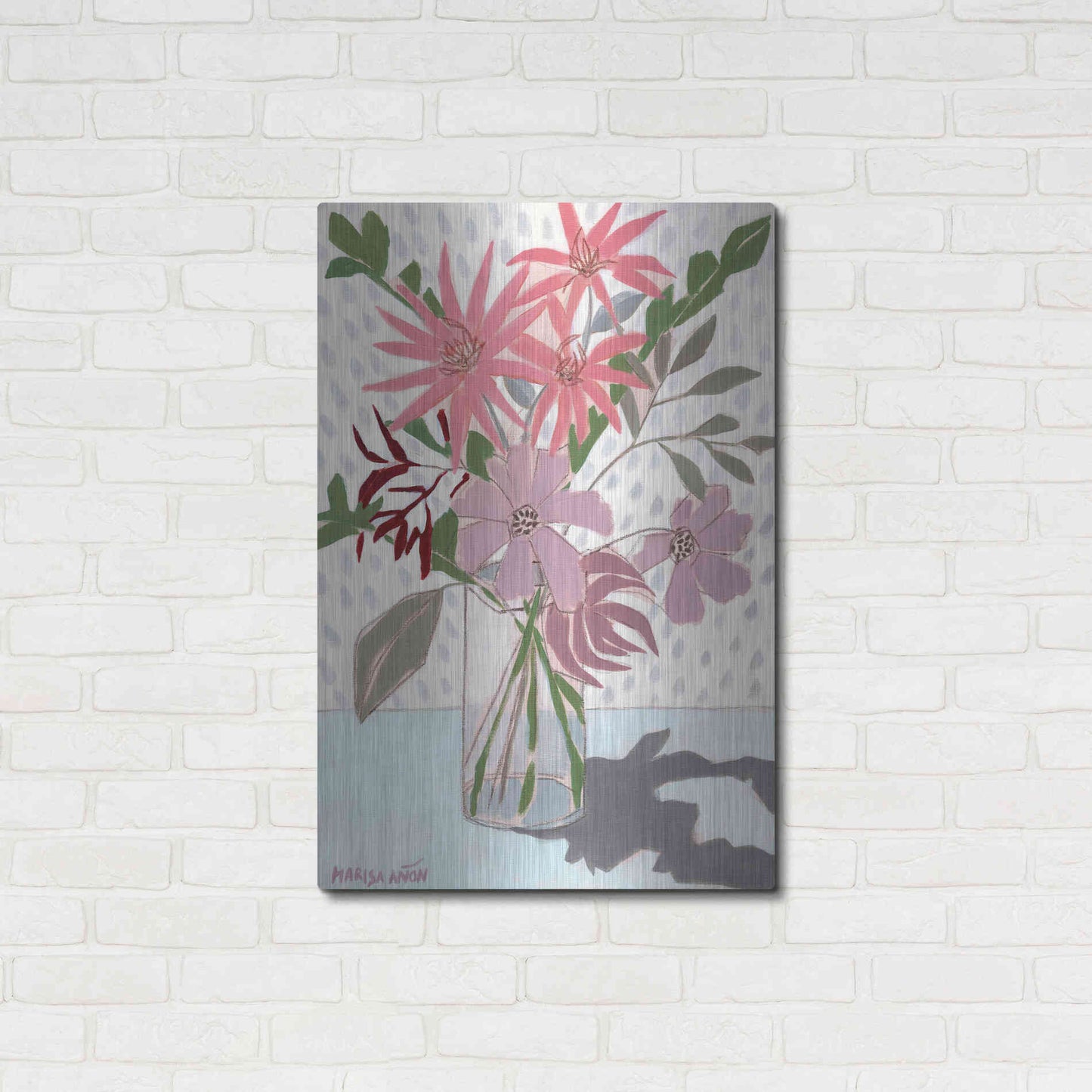 Luxe Metal Art 'Summer Flowers' by Marisa Anon, Metal Wall Art,24x36