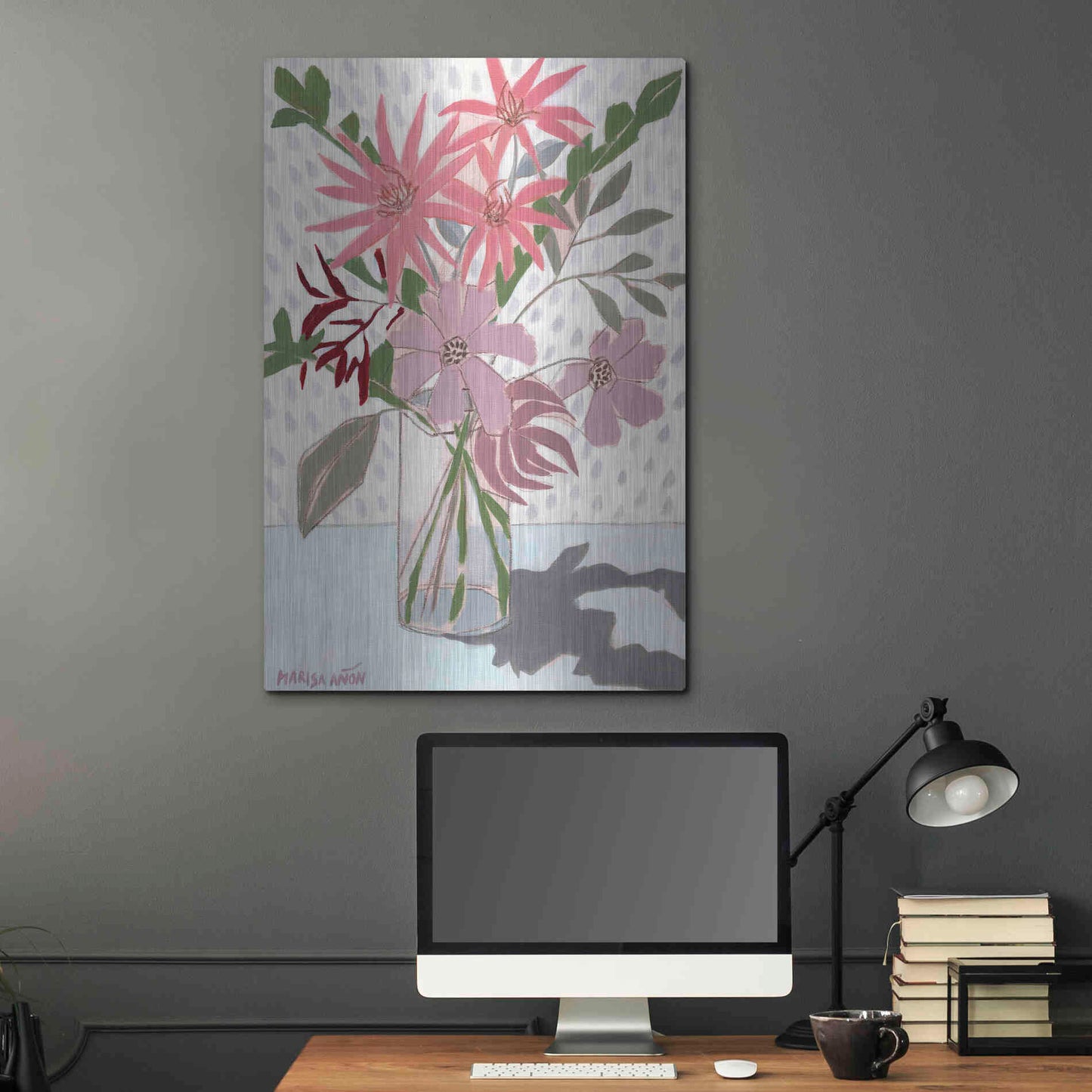 Luxe Metal Art 'Summer Flowers' by Marisa Anon, Metal Wall Art,24x36