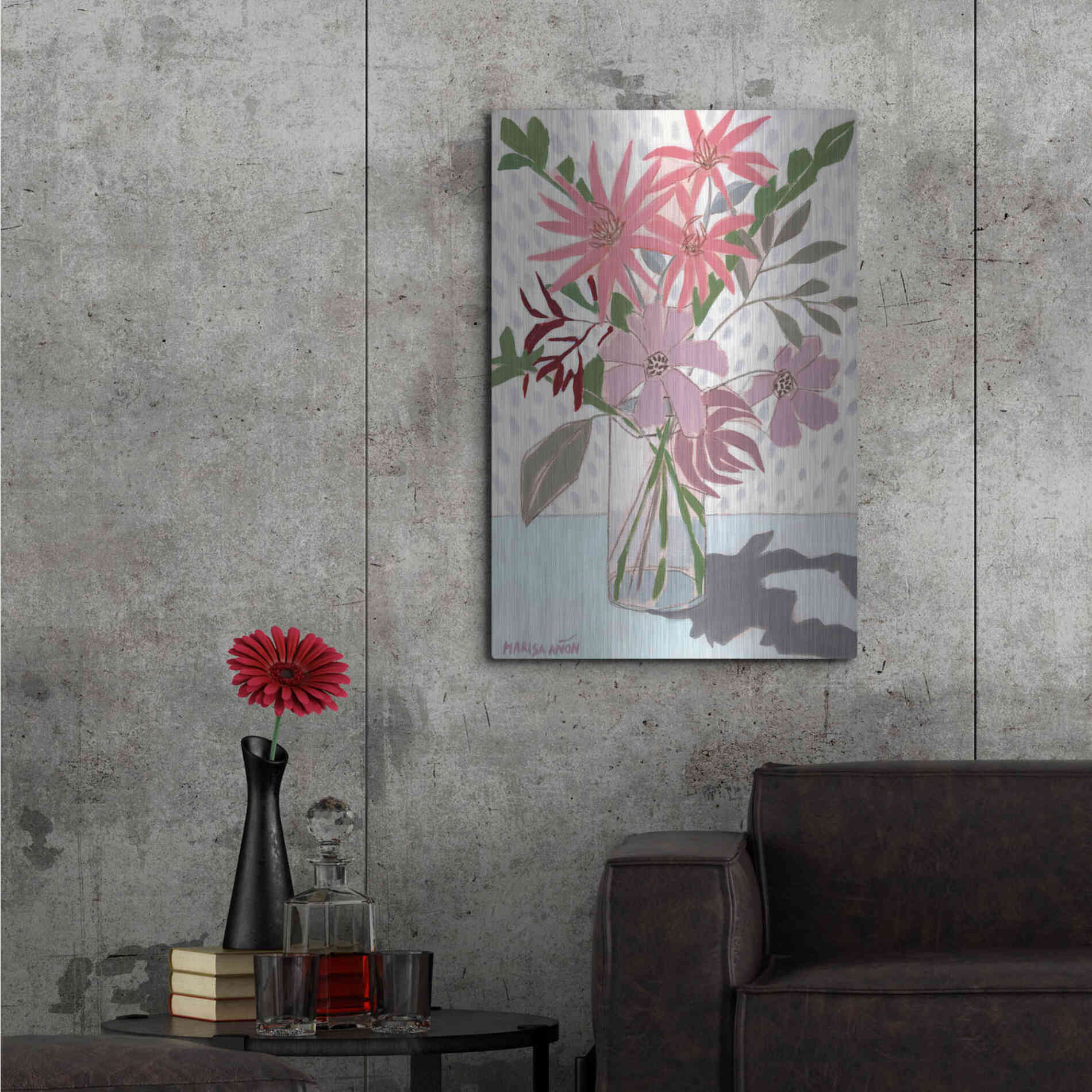 Luxe Metal Art 'Summer Flowers' by Marisa Anon, Metal Wall Art,24x36