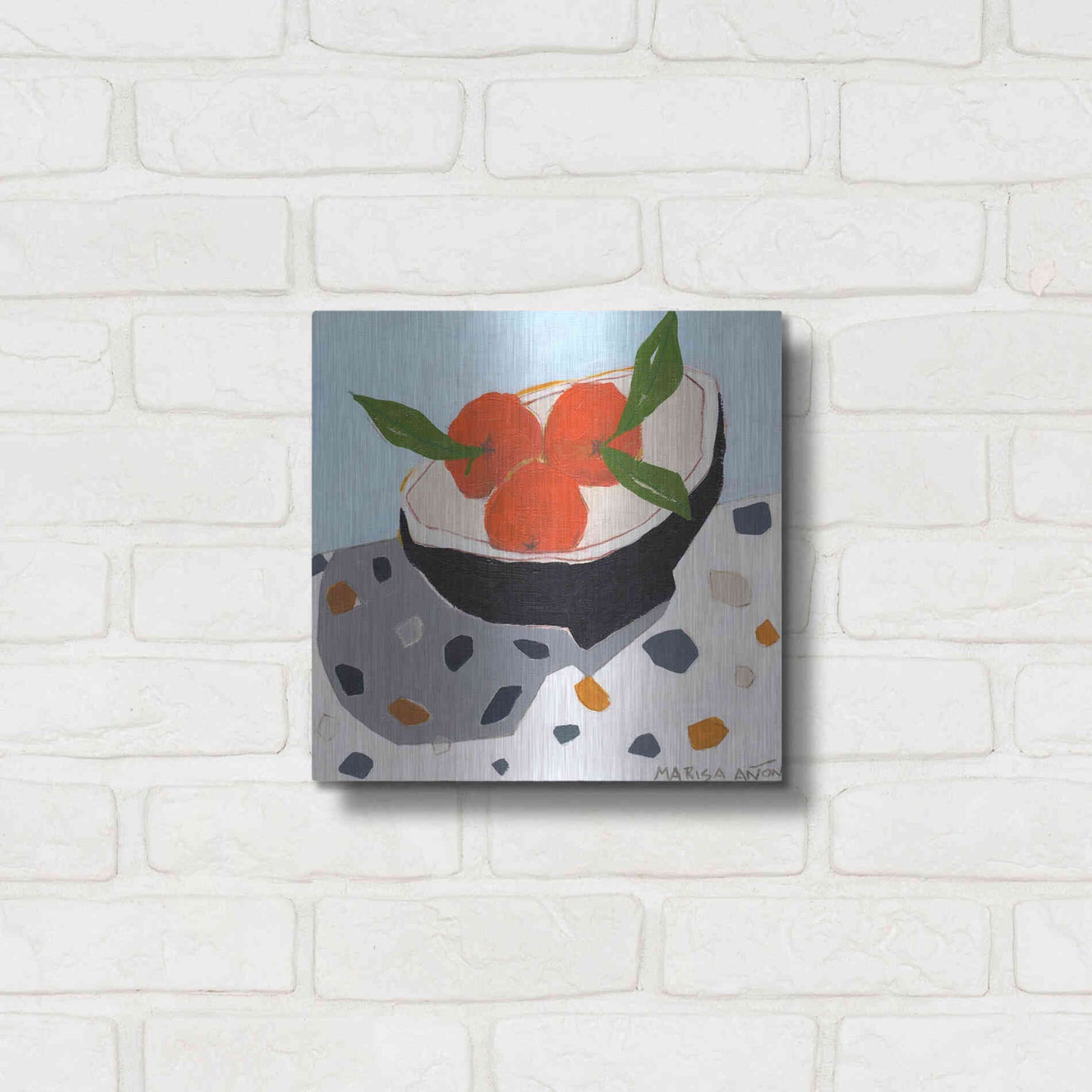 Luxe Metal Art 'Valencia Late' by Marisa Anon, Metal Wall Art,12x12
