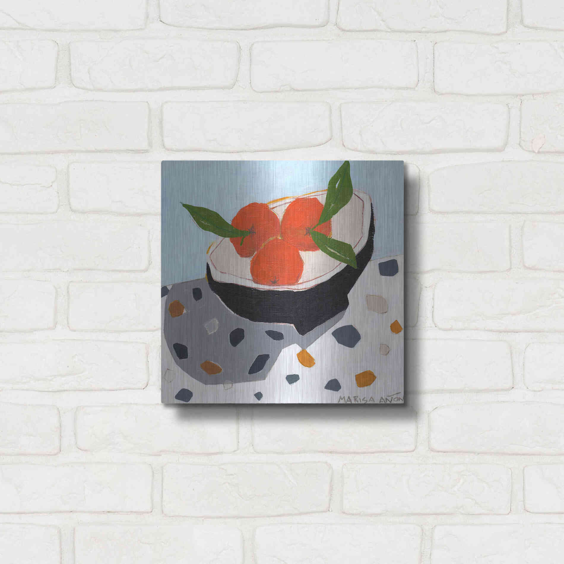 Luxe Metal Art 'Valencia Late' by Marisa Anon, Metal Wall Art,12x12