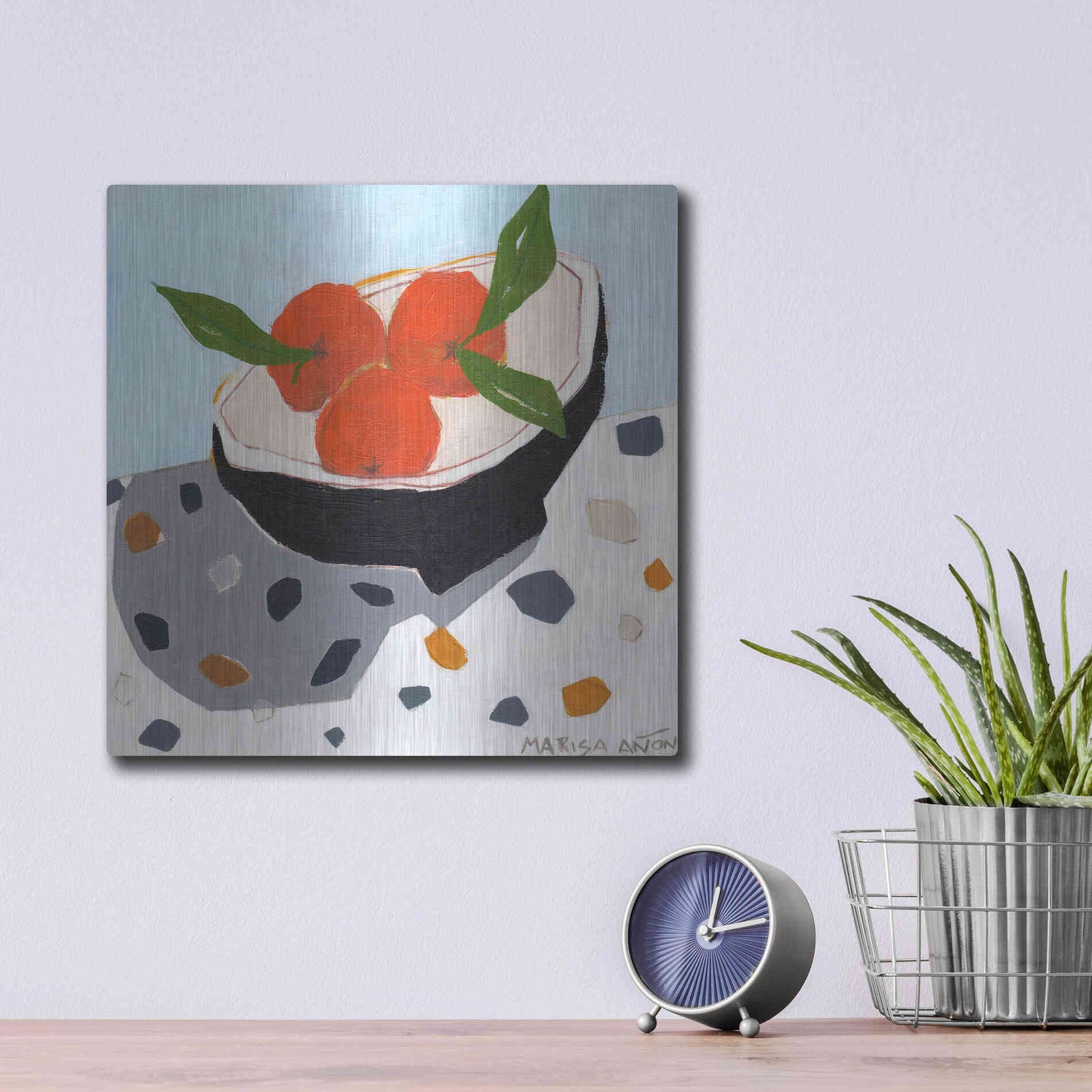 Luxe Metal Art 'Valencia Late' by Marisa Anon, Metal Wall Art,12x12