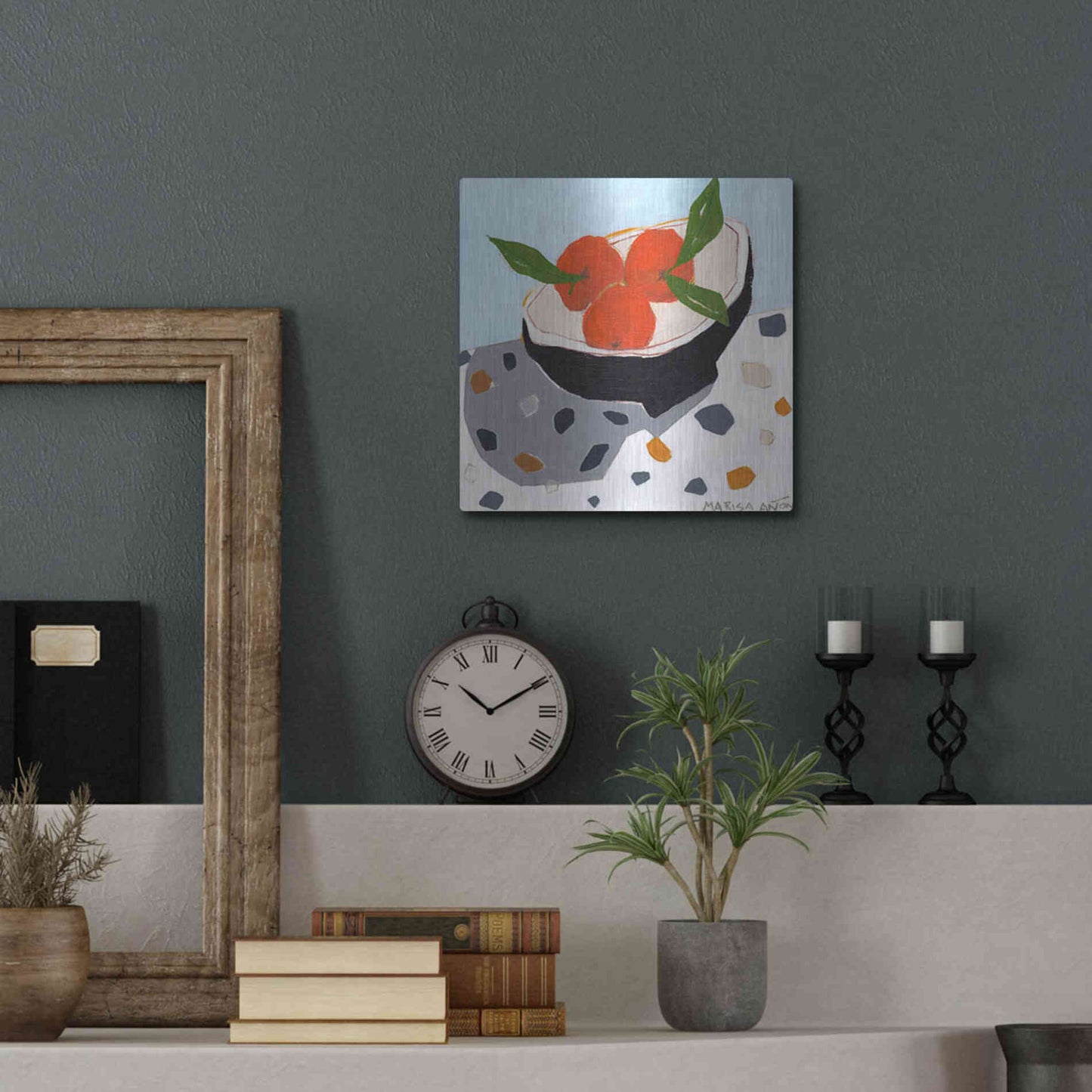 Luxe Metal Art 'Valencia Late' by Marisa Anon, Metal Wall Art,12x12
