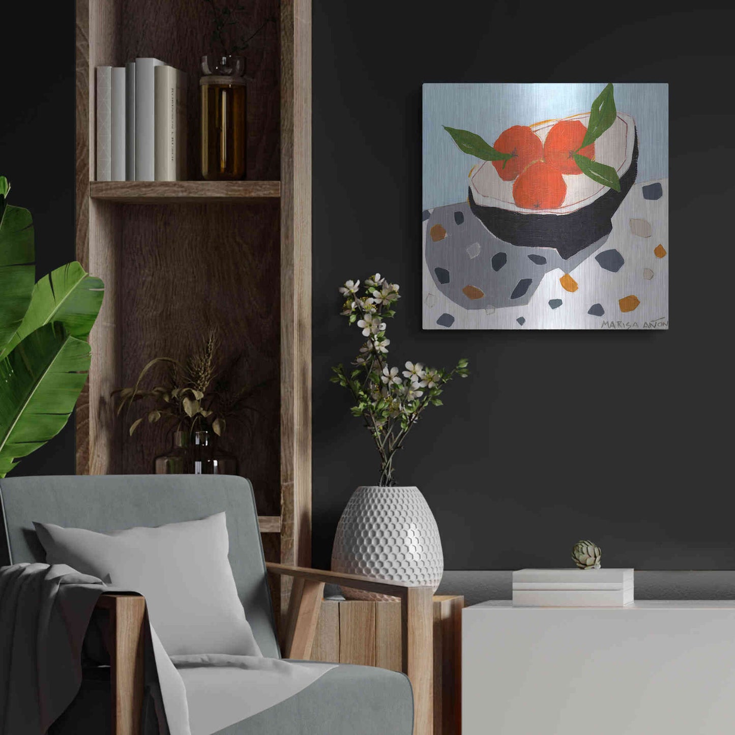 Luxe Metal Art 'Valencia Late' by Marisa Anon, Metal Wall Art,24x24