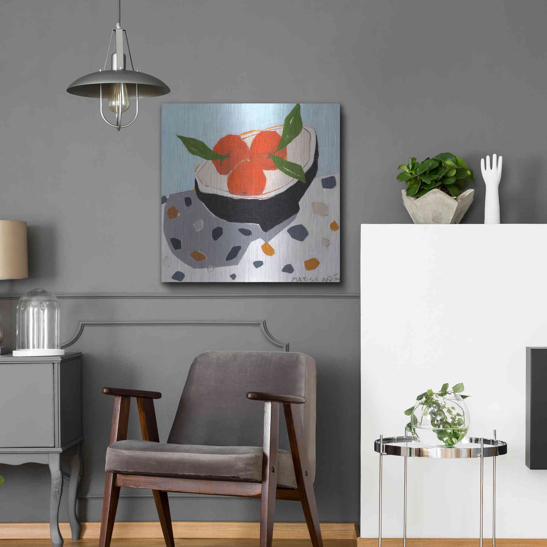 Luxe Metal Art 'Valencia Late' by Marisa Anon, Metal Wall Art,24x24