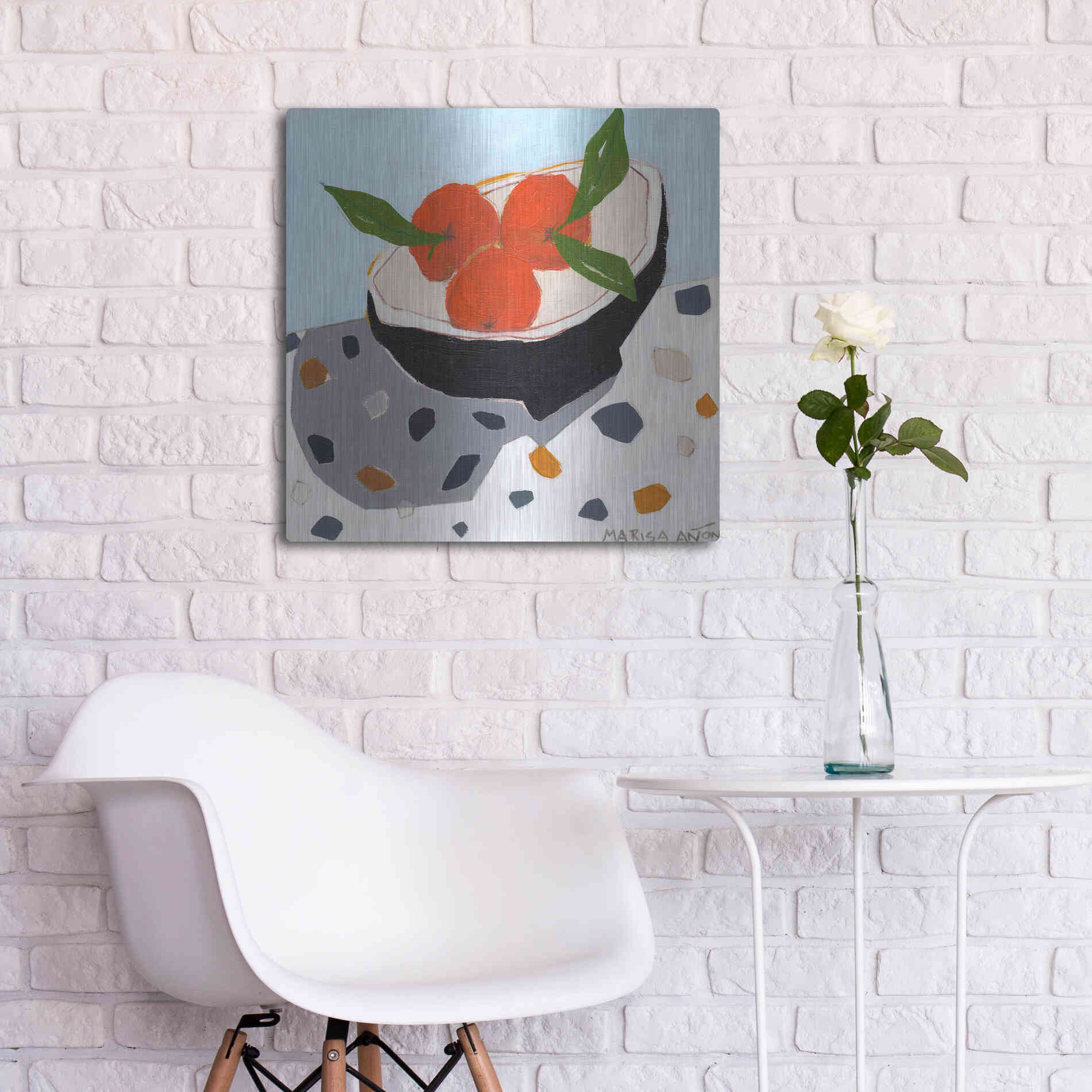 Luxe Metal Art 'Valencia Late' by Marisa Anon, Metal Wall Art,24x24