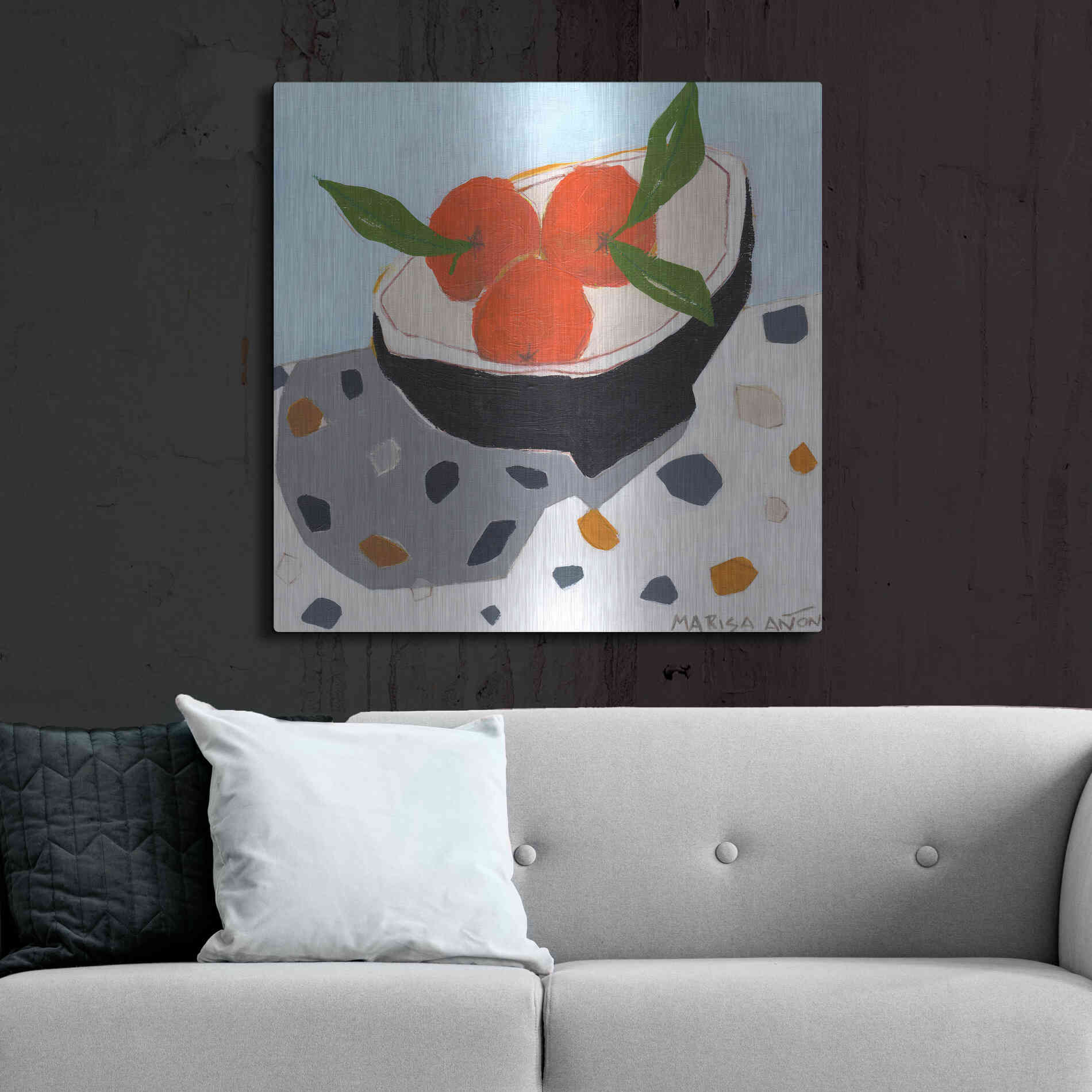Luxe Metal Art 'Valencia Late' by Marisa Anon, Metal Wall Art,36x36