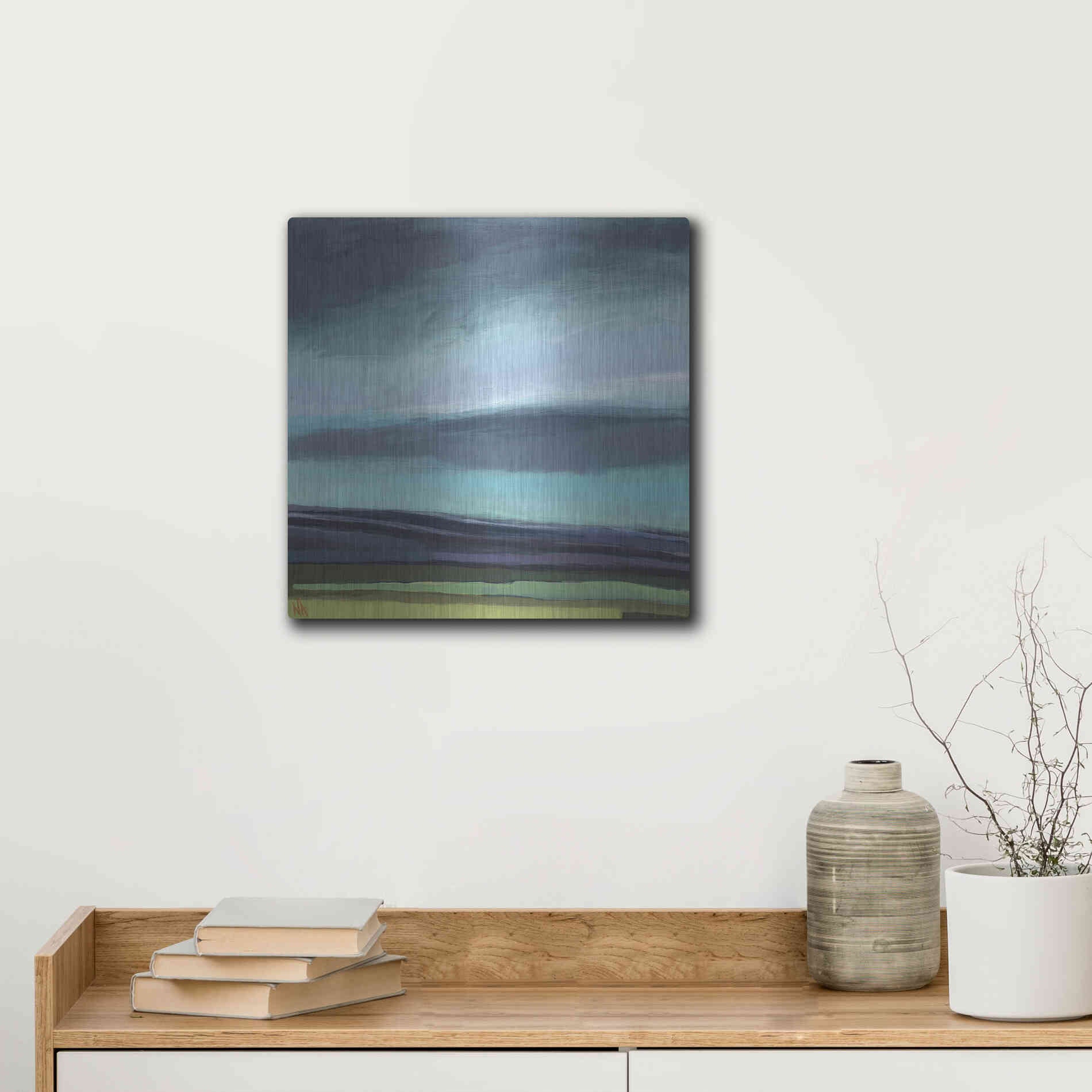 Luxe Metal Art 'Dew on My Boots' by Niki Arden, Metal Wall Art,12x12