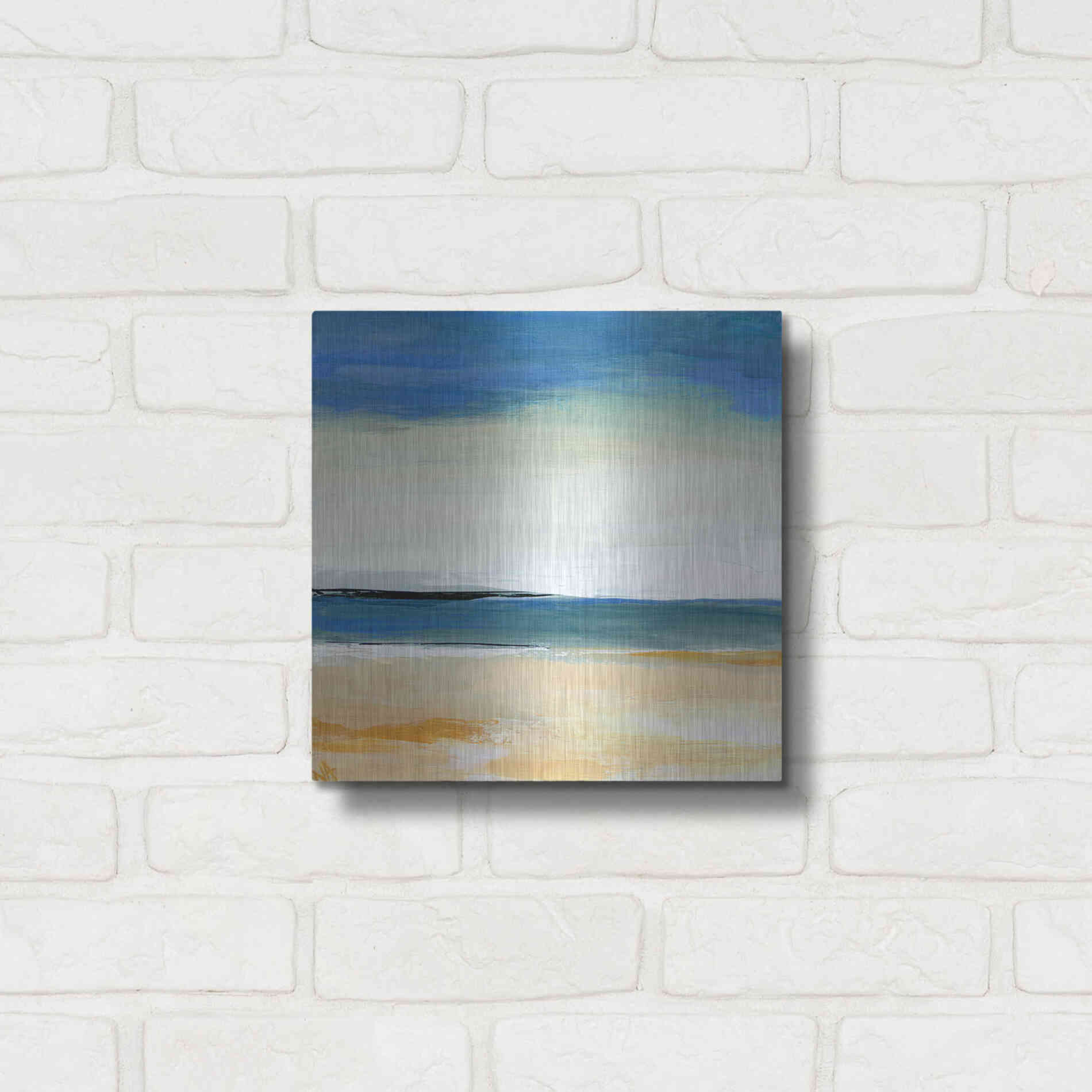 Luxe Metal Art 'Seascape 2' by Niki Arden, Metal Wall Art,12x12