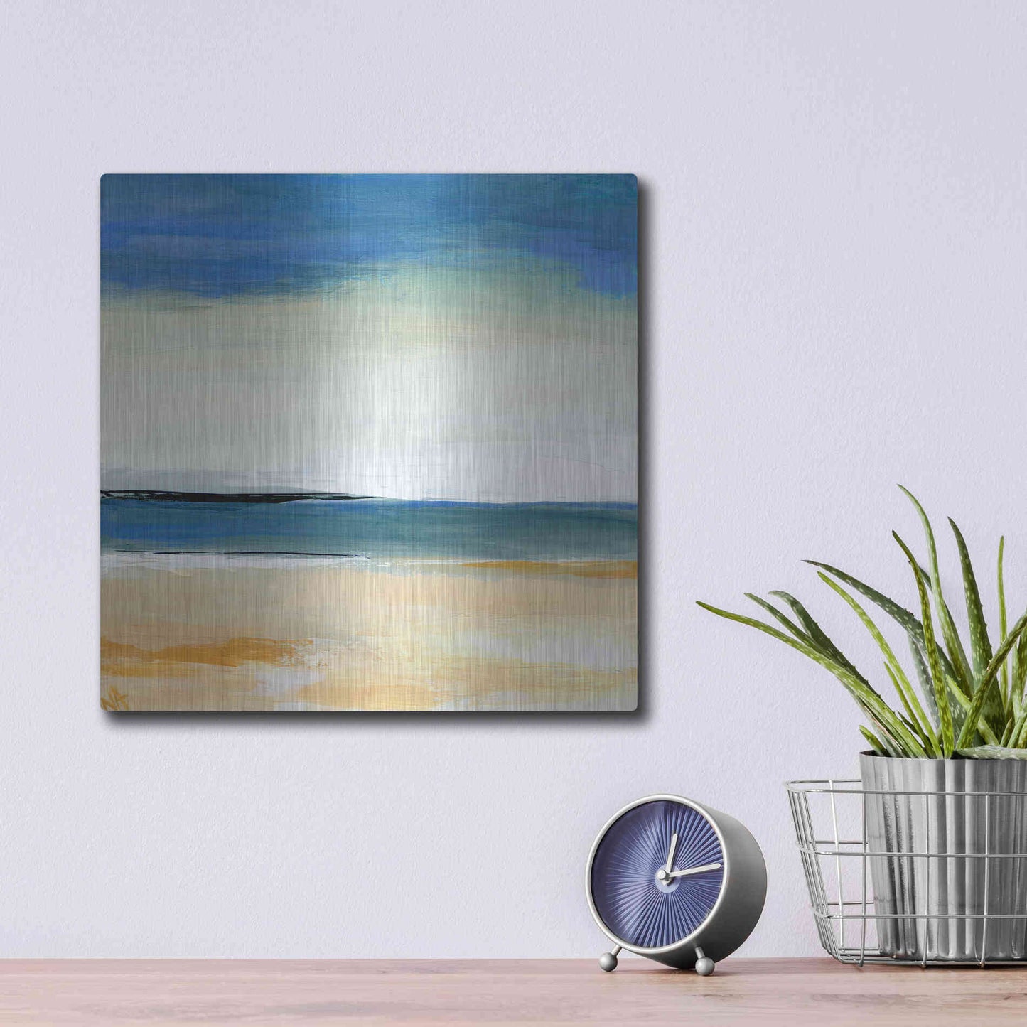 Luxe Metal Art 'Seascape 2' by Niki Arden, Metal Wall Art,12x12