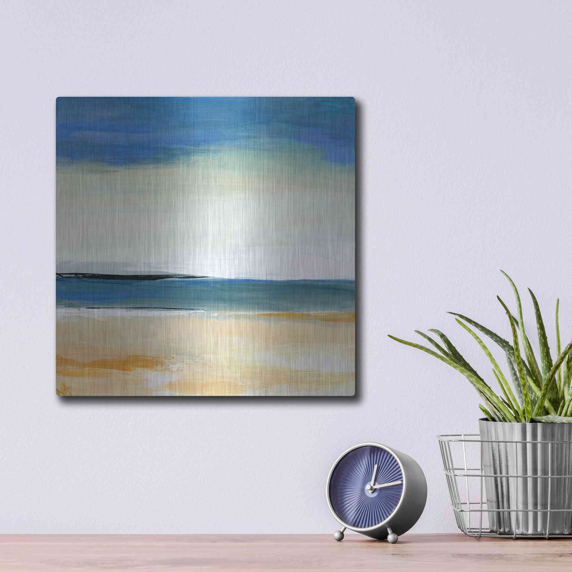 Luxe Metal Art 'Seascape 2' by Niki Arden, Metal Wall Art,12x12