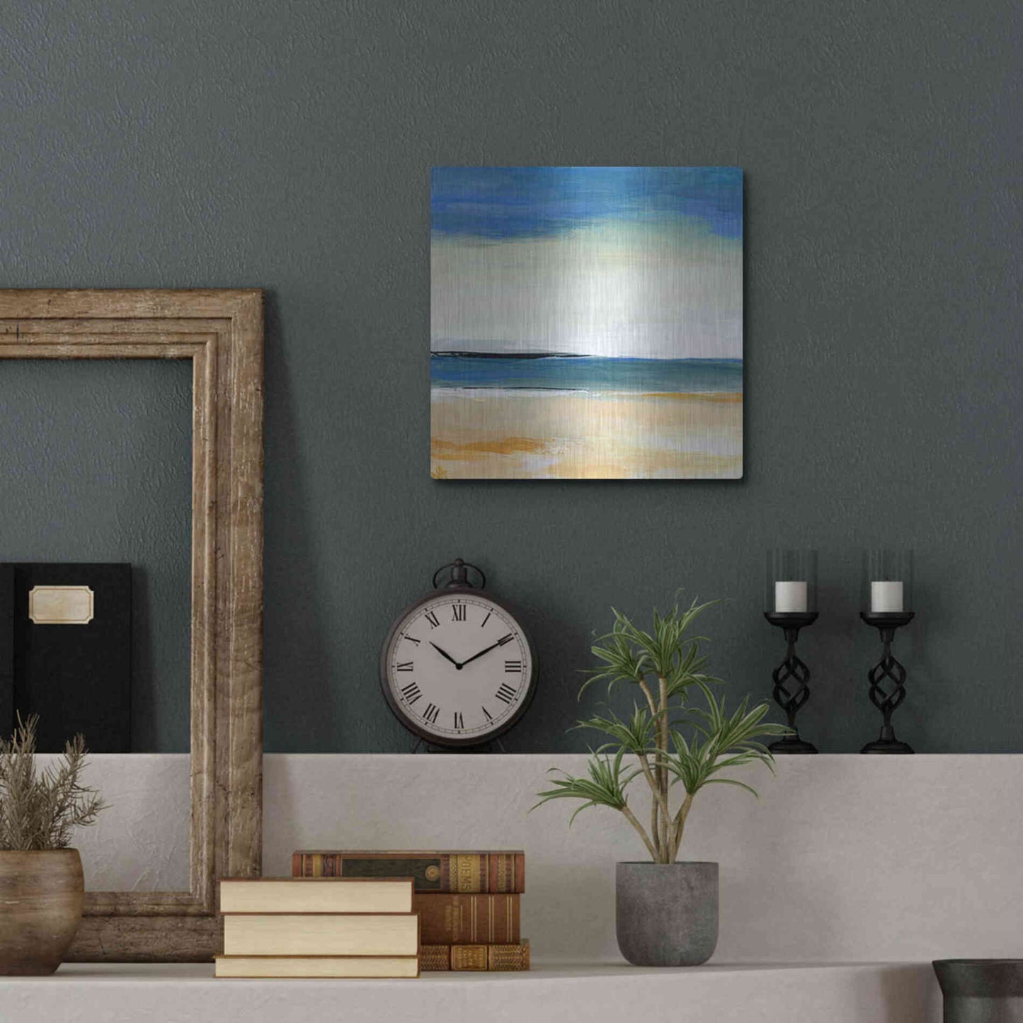 Luxe Metal Art 'Seascape 2' by Niki Arden, Metal Wall Art,12x12