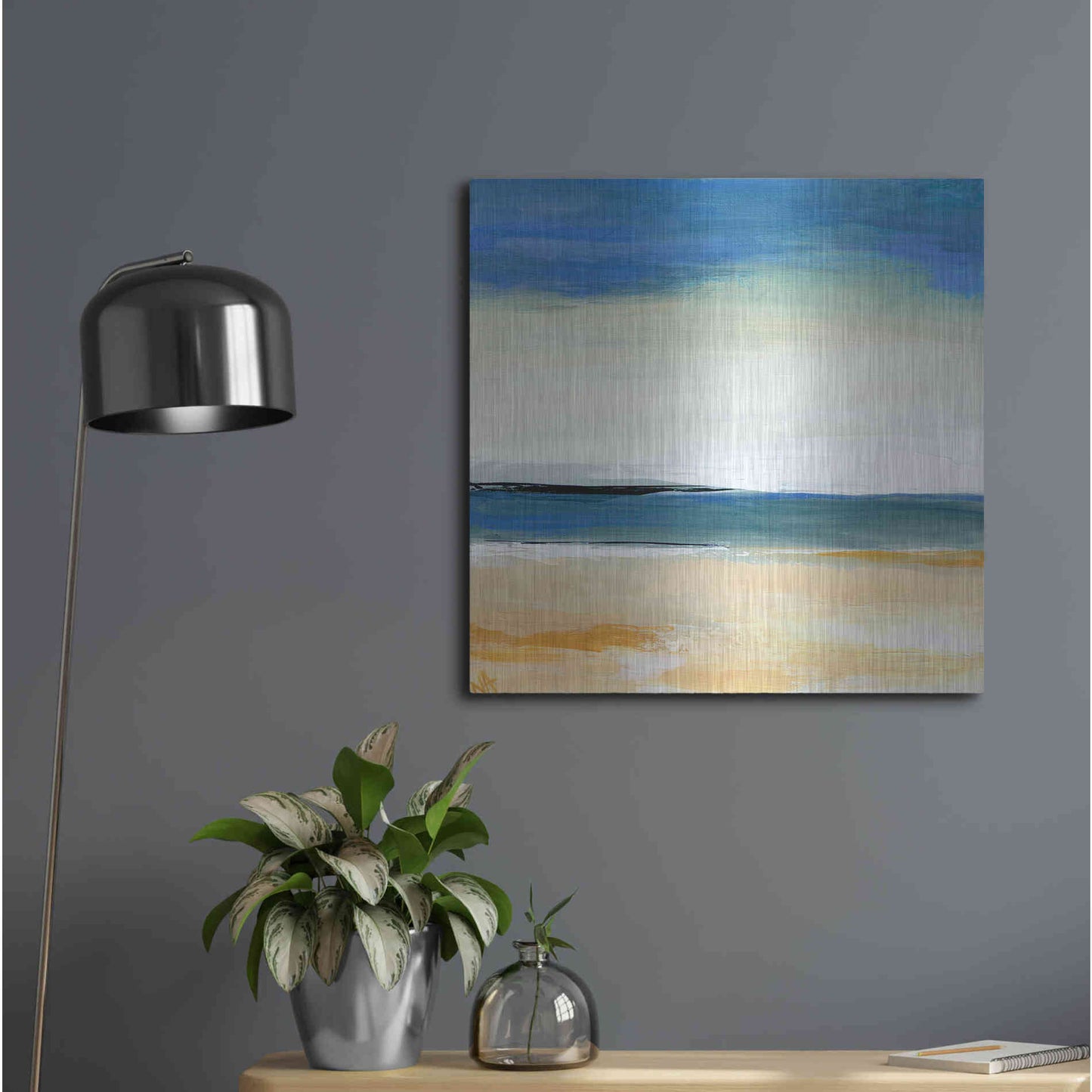 Luxe Metal Art 'Seascape 2' by Niki Arden, Metal Wall Art,24x24