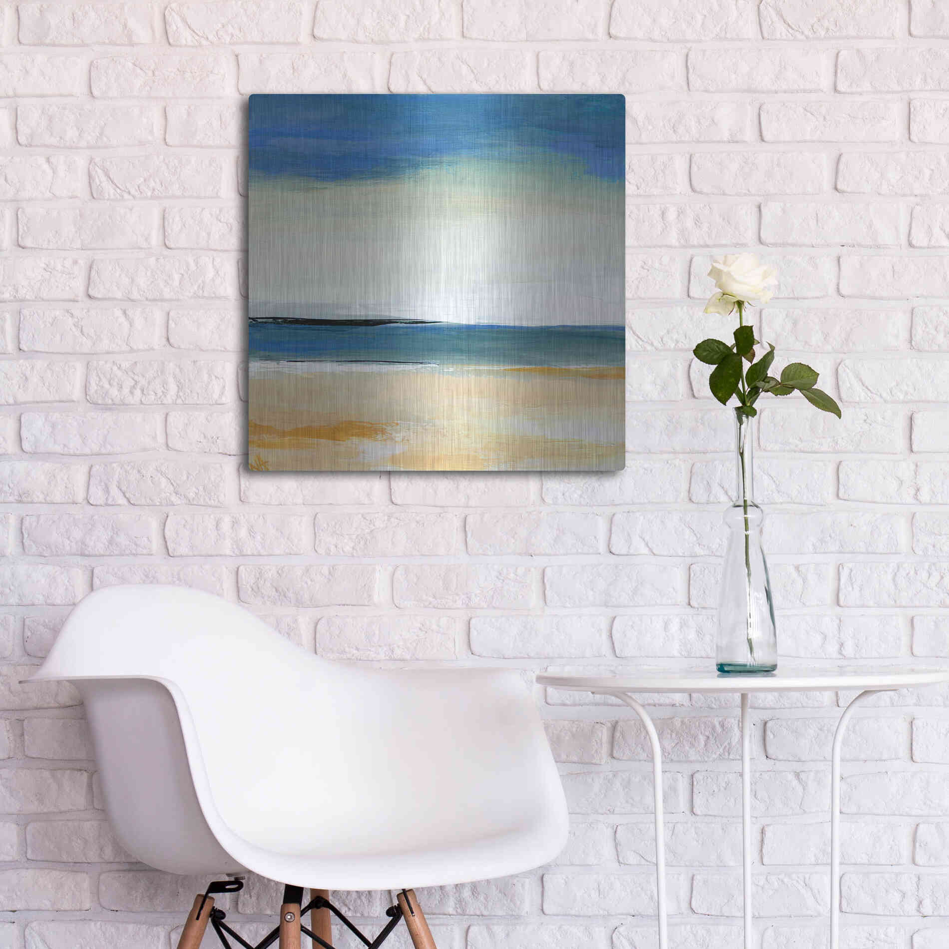 Luxe Metal Art 'Seascape 2' by Niki Arden, Metal Wall Art,24x24