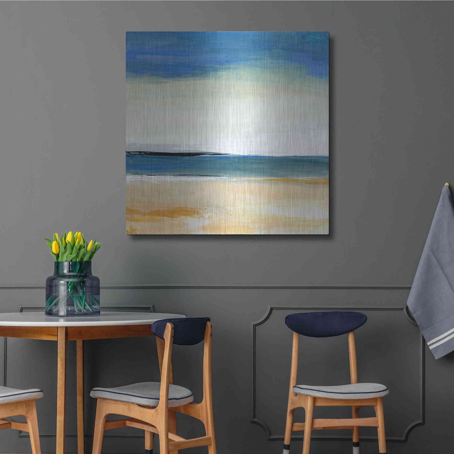 Luxe Metal Art 'Seascape 2' by Niki Arden, Metal Wall Art,36x36