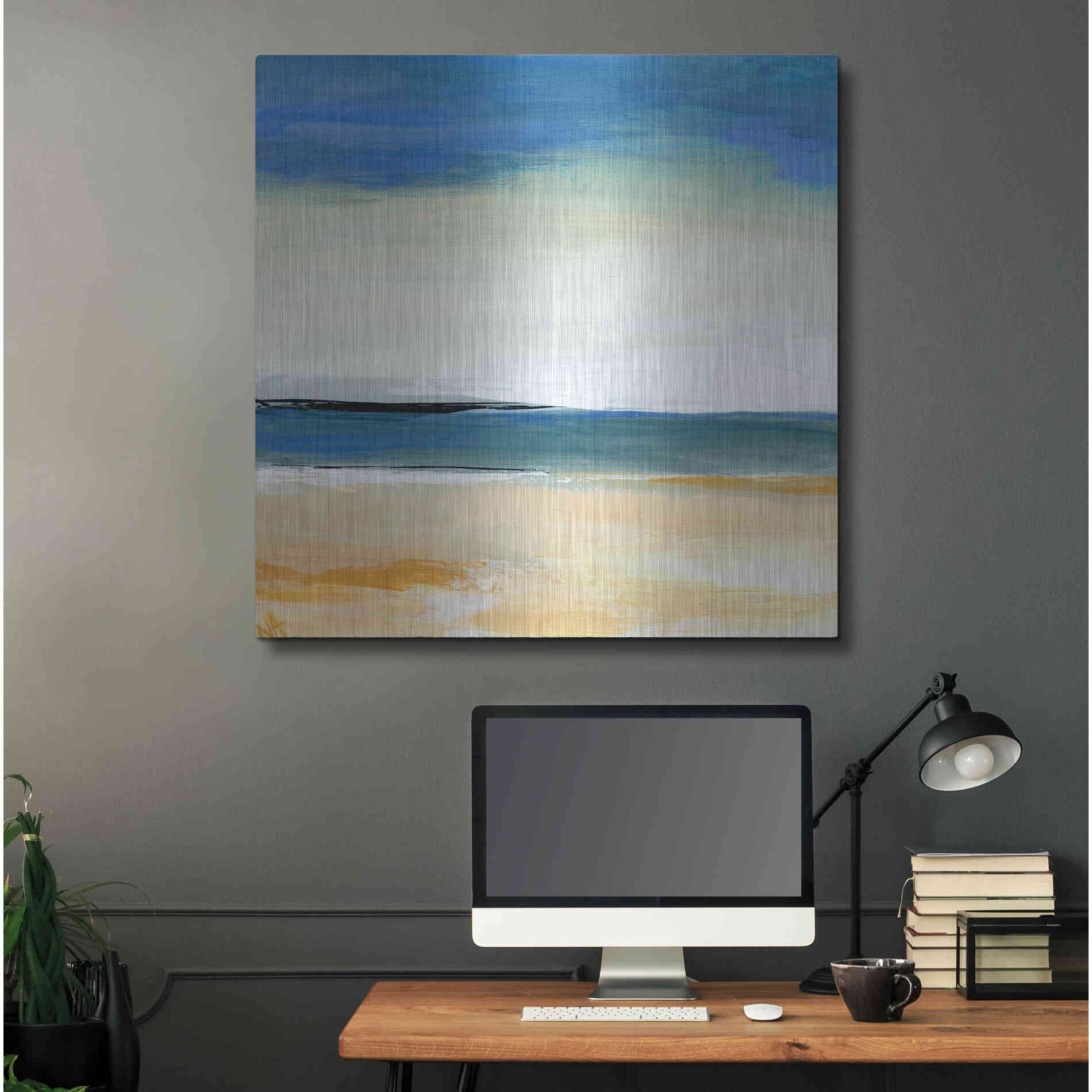 Luxe Metal Art 'Seascape 2' by Niki Arden, Metal Wall Art,36x36