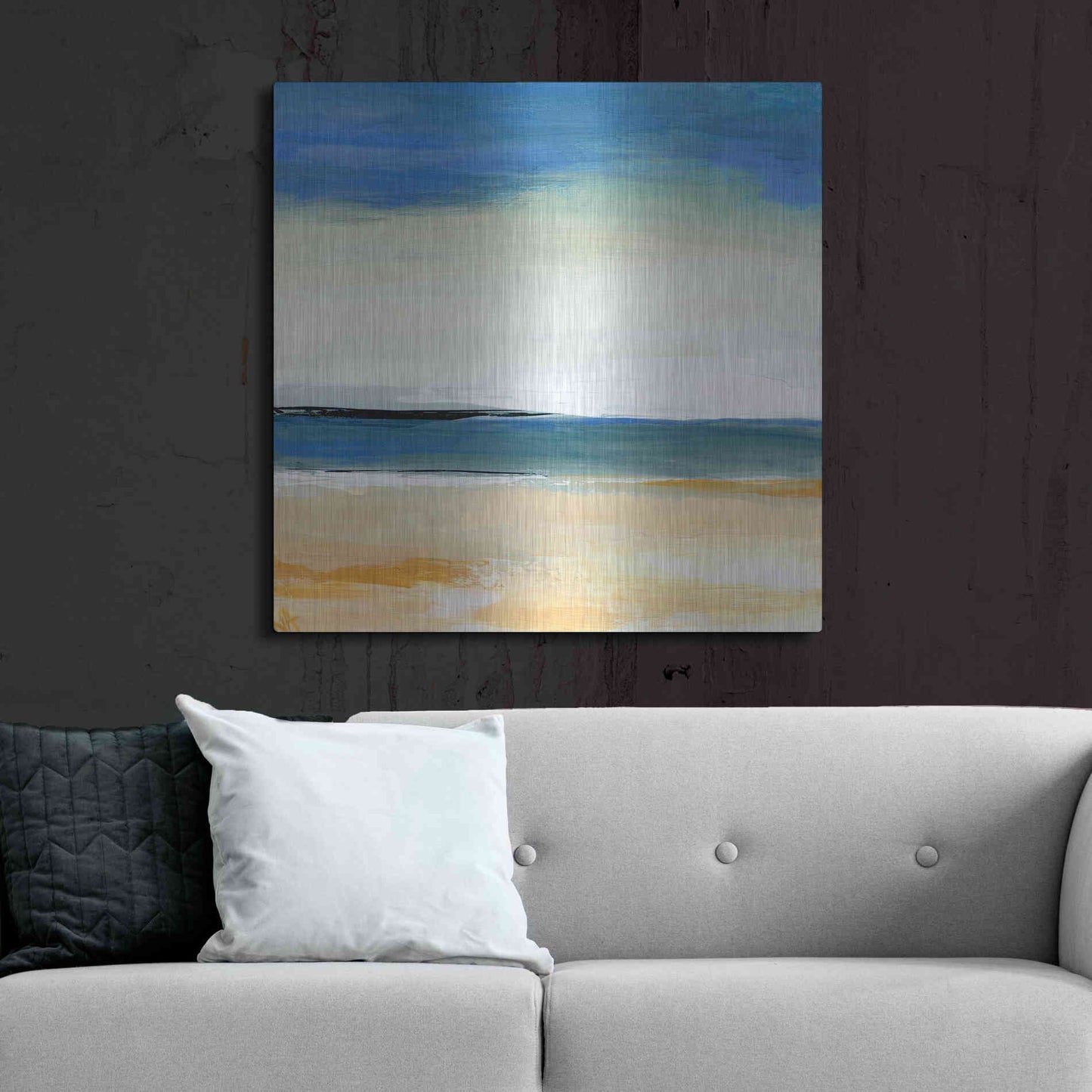 Luxe Metal Art 'Seascape 2' by Niki Arden, Metal Wall Art,36x36